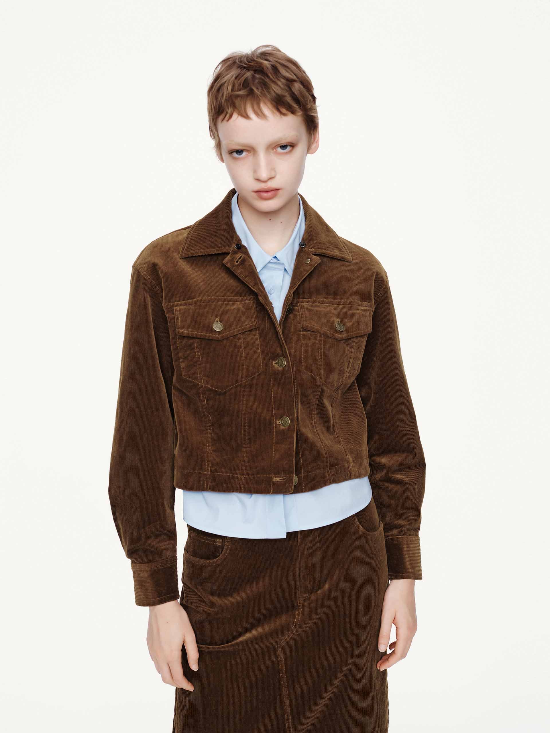 Fur Collar Corduroy Jacket