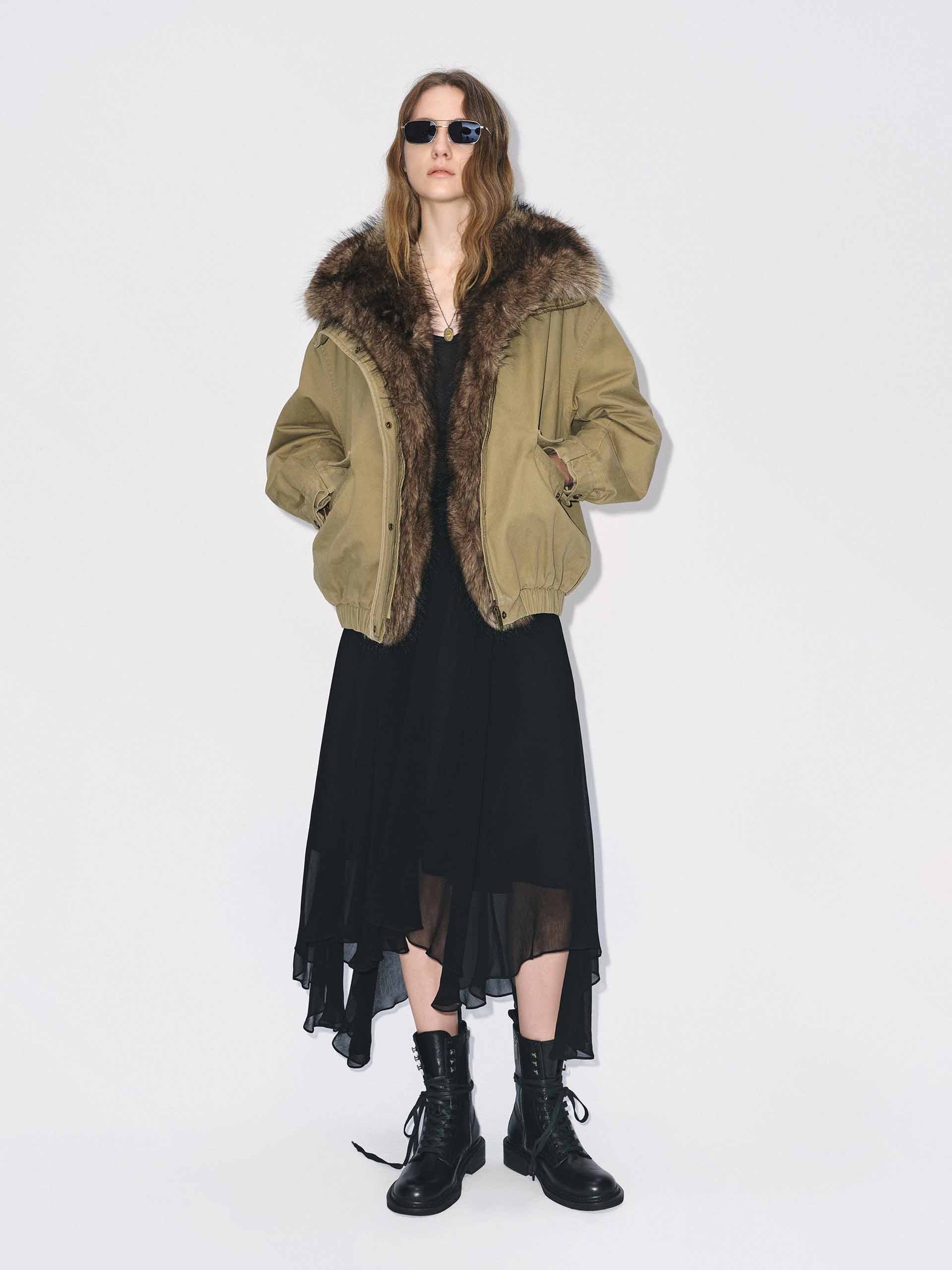 Fur Collar Cotton Coat - Image 2