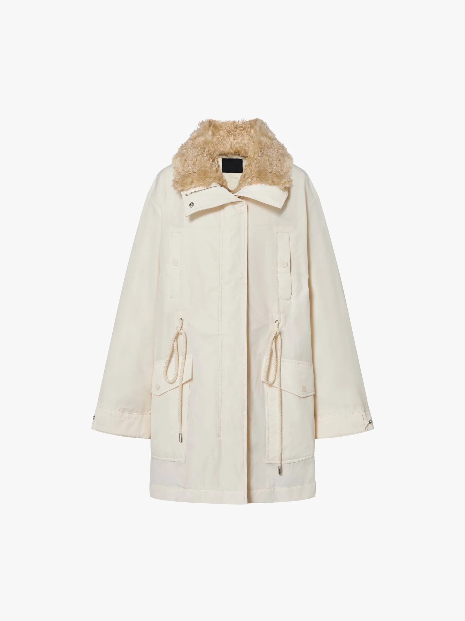 Fur Collar Drawstring Down Jacket - Image 5