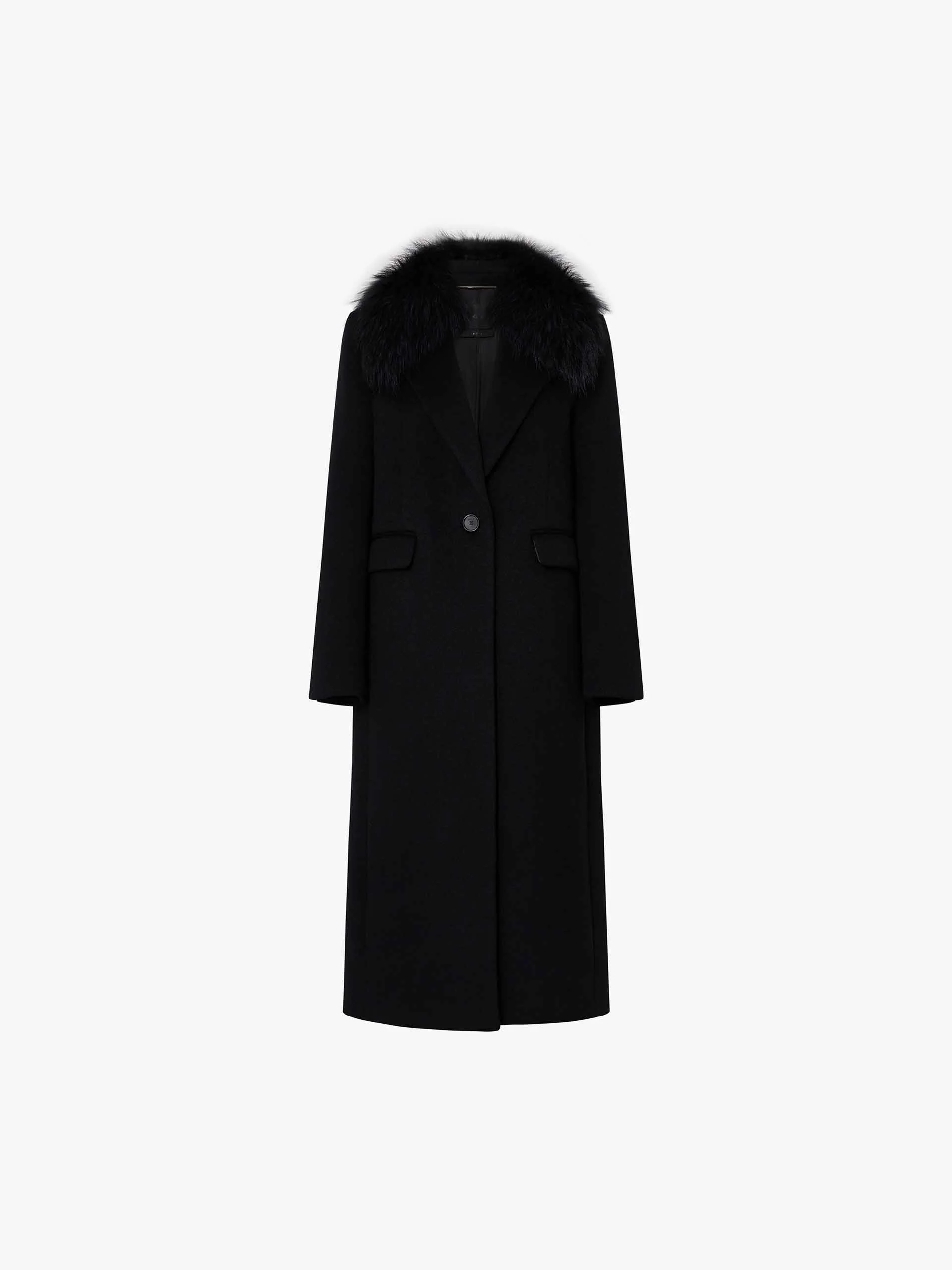 Fur Collar Structured Coat - Image 5