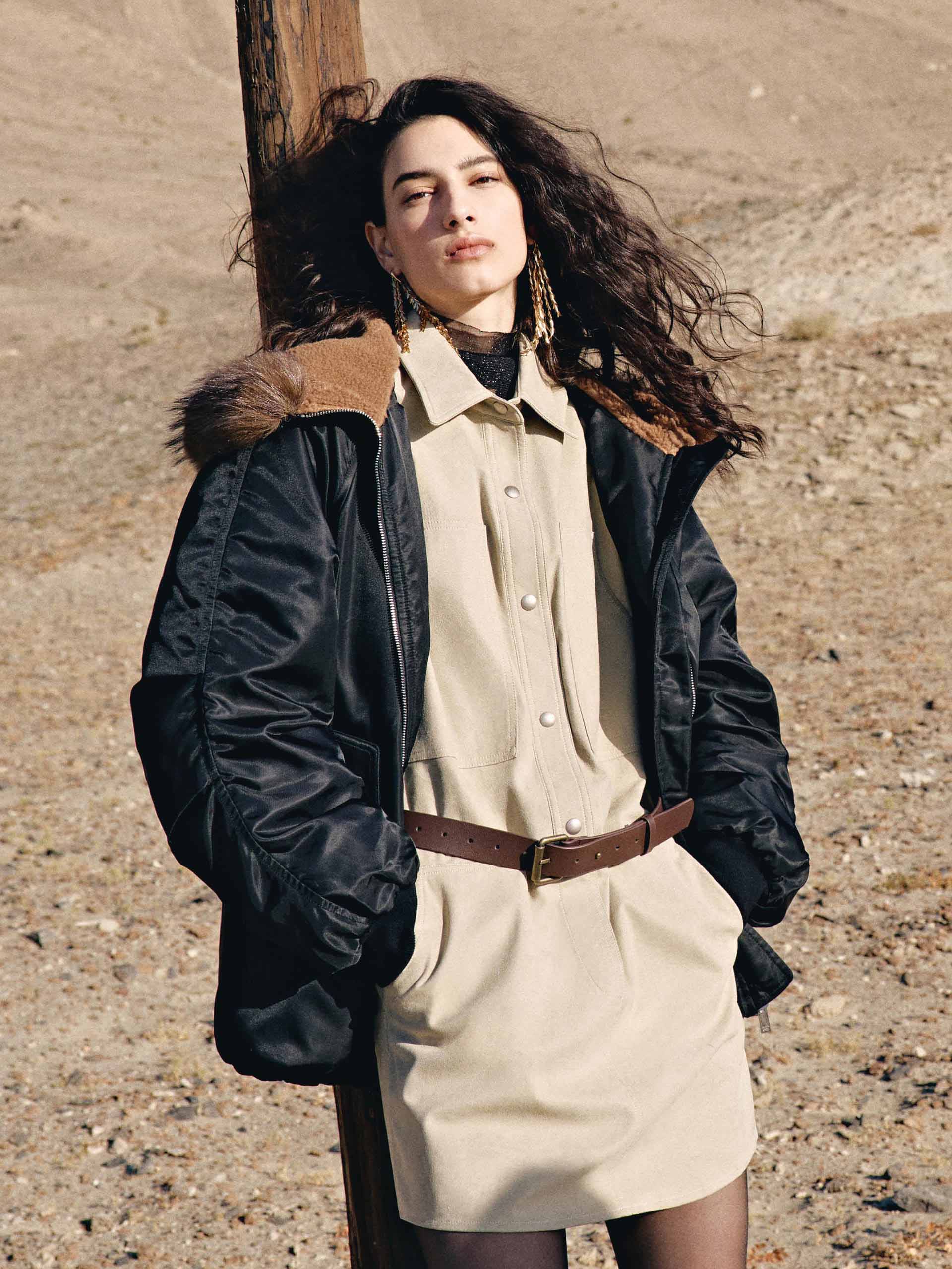 Fur Hooded Down Jacket - Image 3
