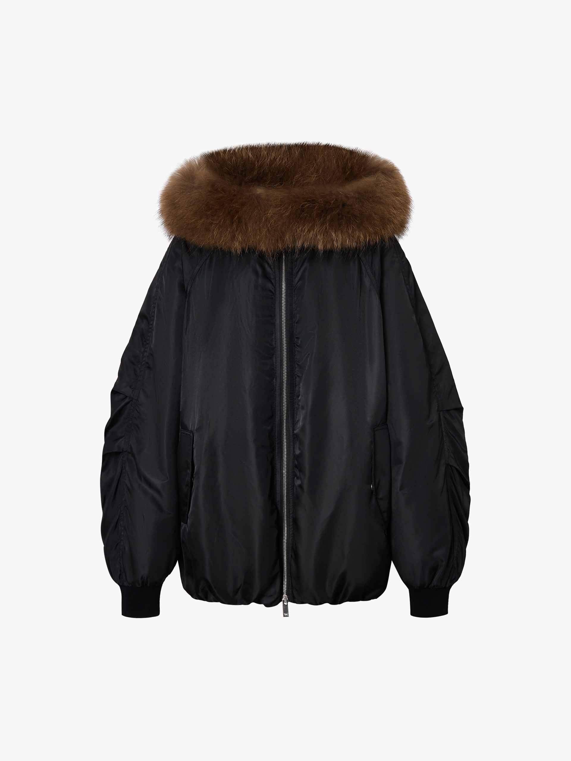 Fur Hooded Down Jacket - Image 5