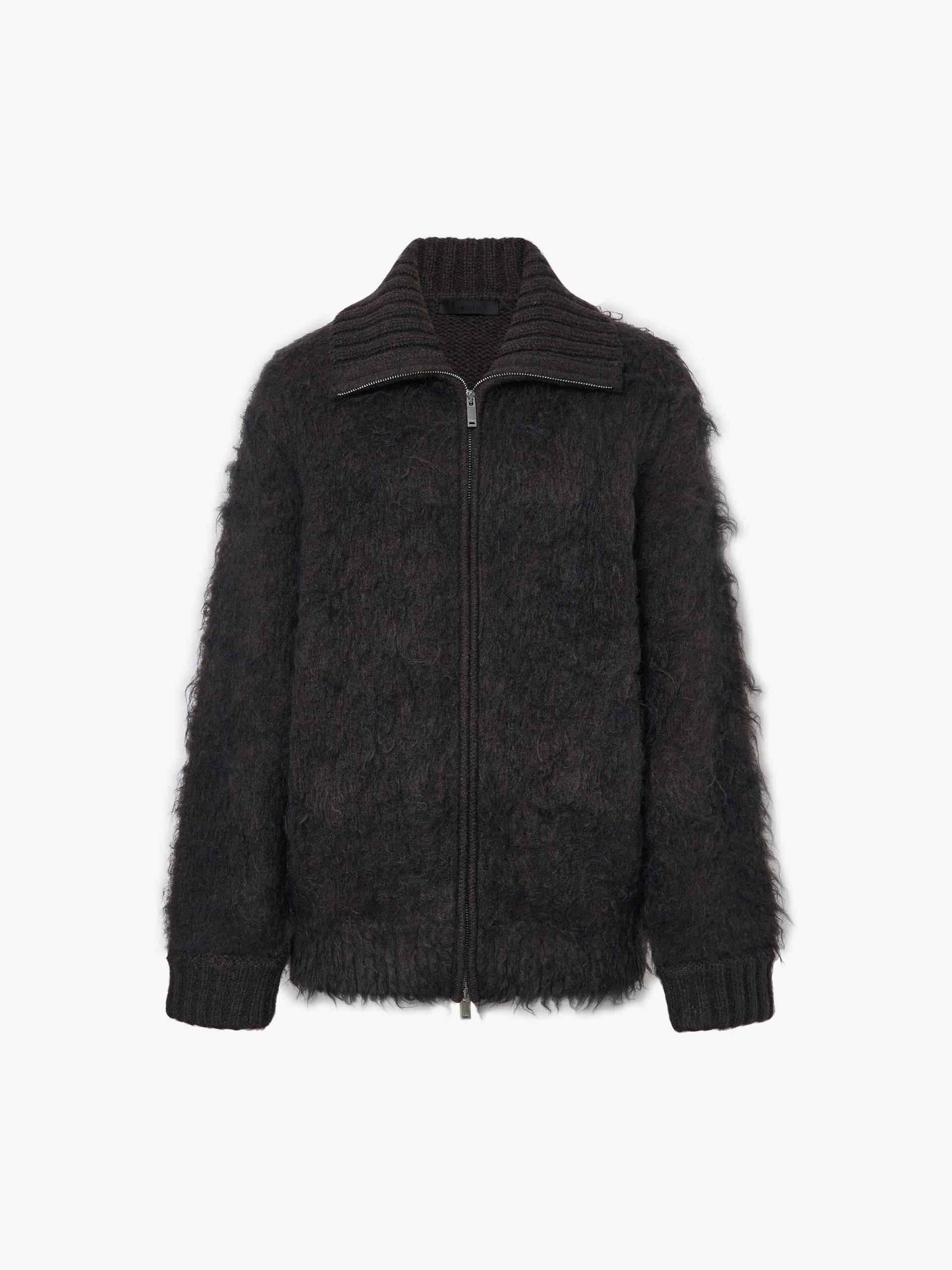 Knitted Furry Zipper Cardigan - Image 5