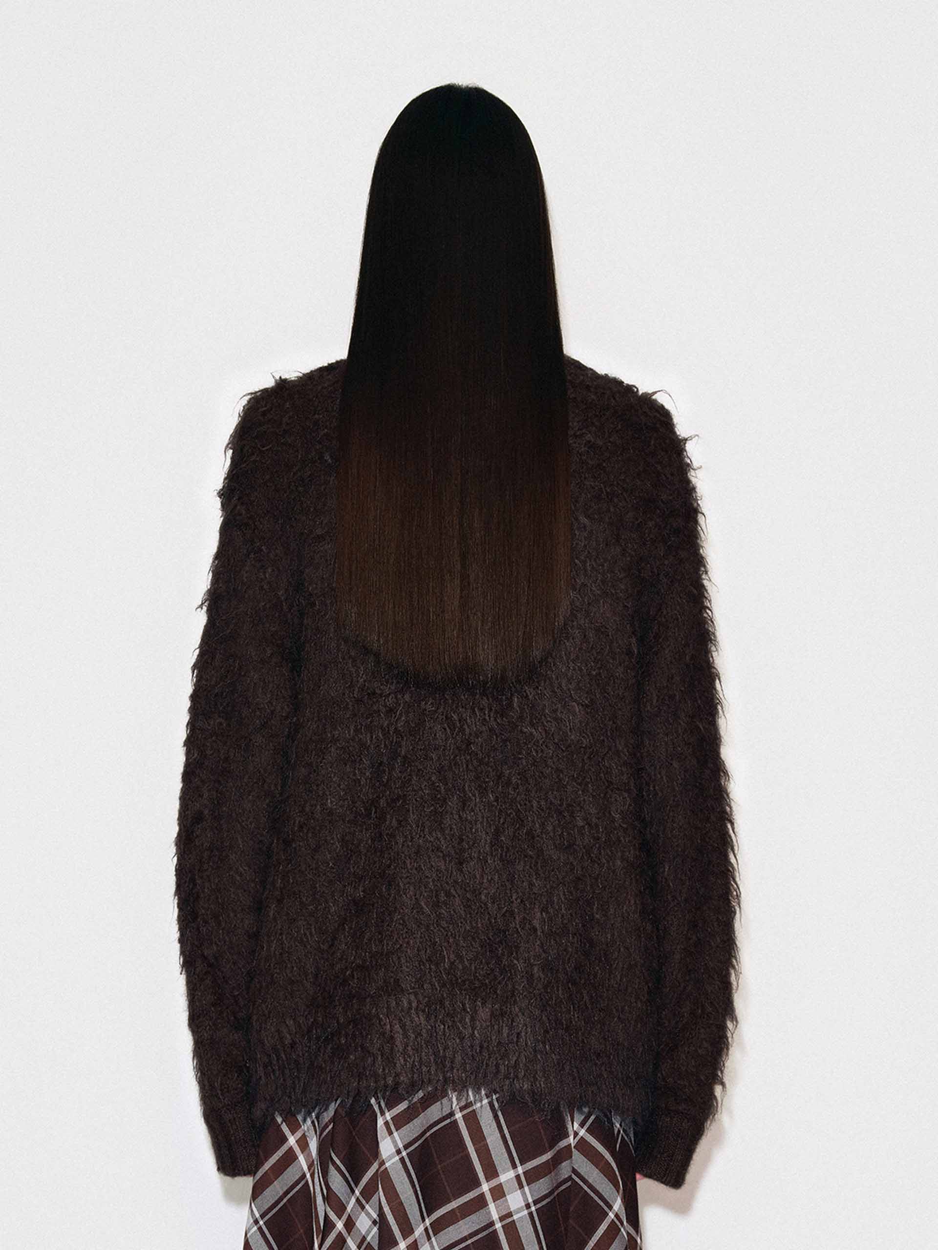 Knitted Furry Zipper Cardigan - Image 6