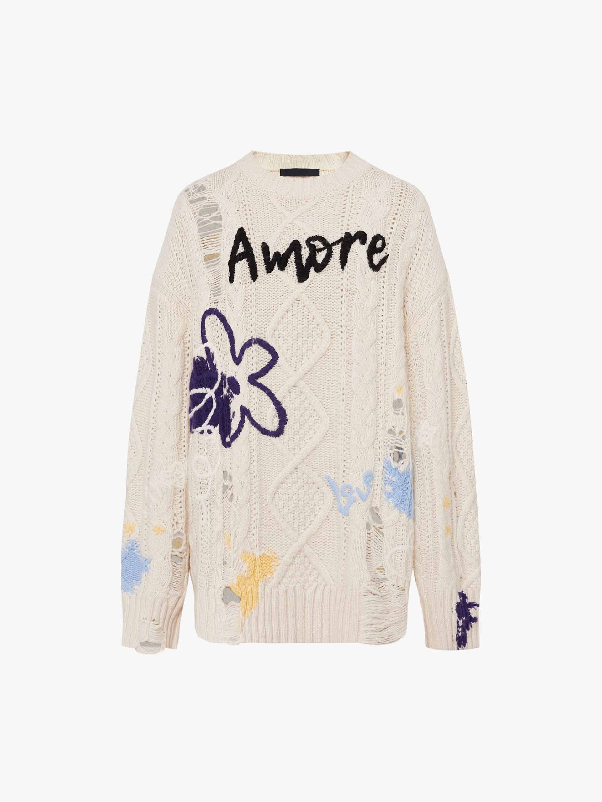 Graffiti Distressed Knit Sweater - Image 5