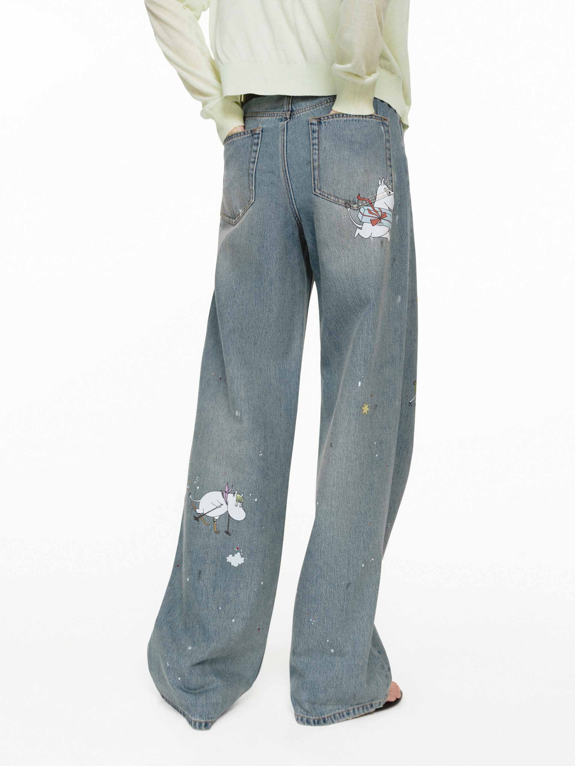 Graffiti Print Straight Jeans - Image 6