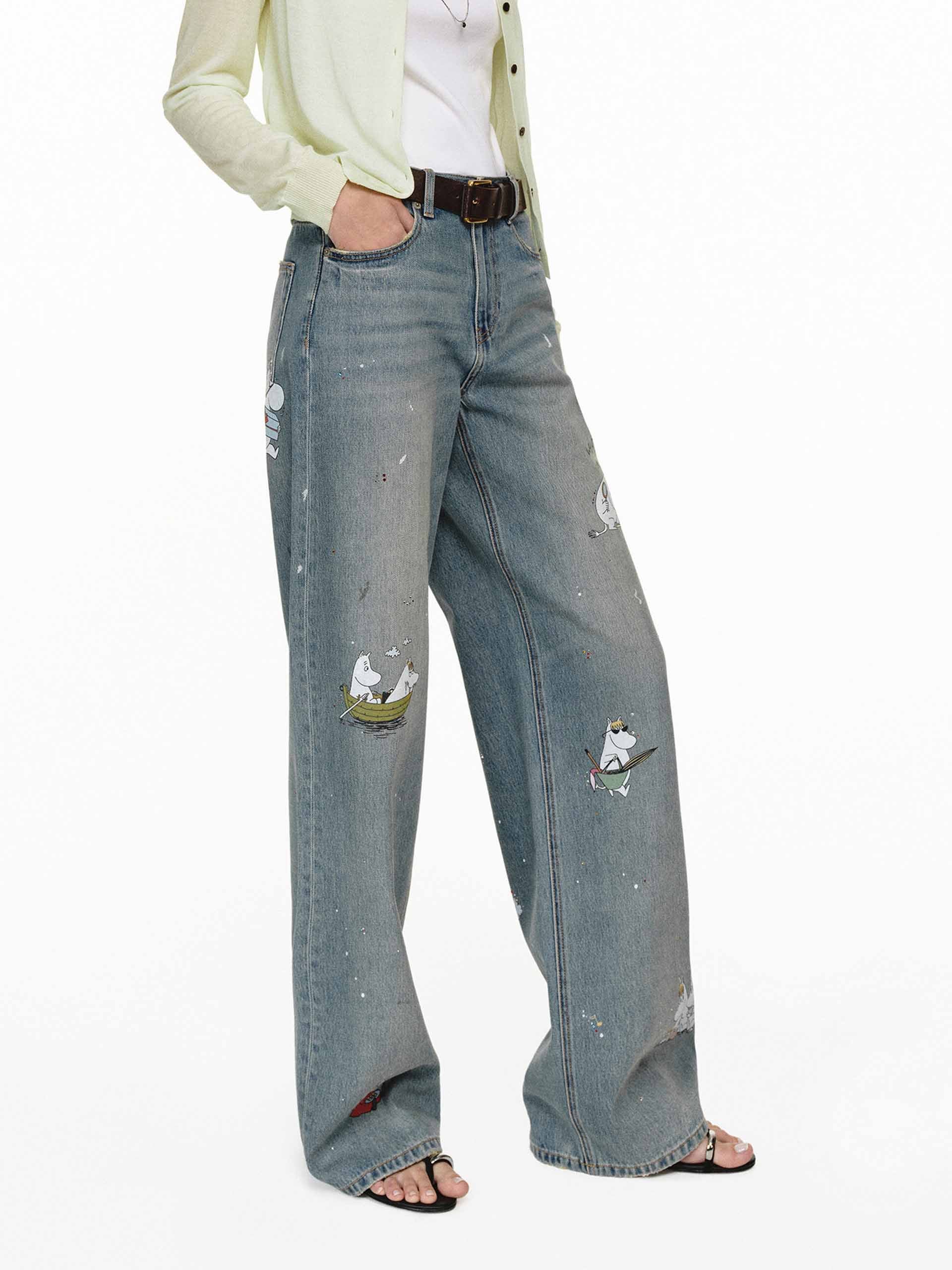 Graffiti Print Straight Jeans - Image 7