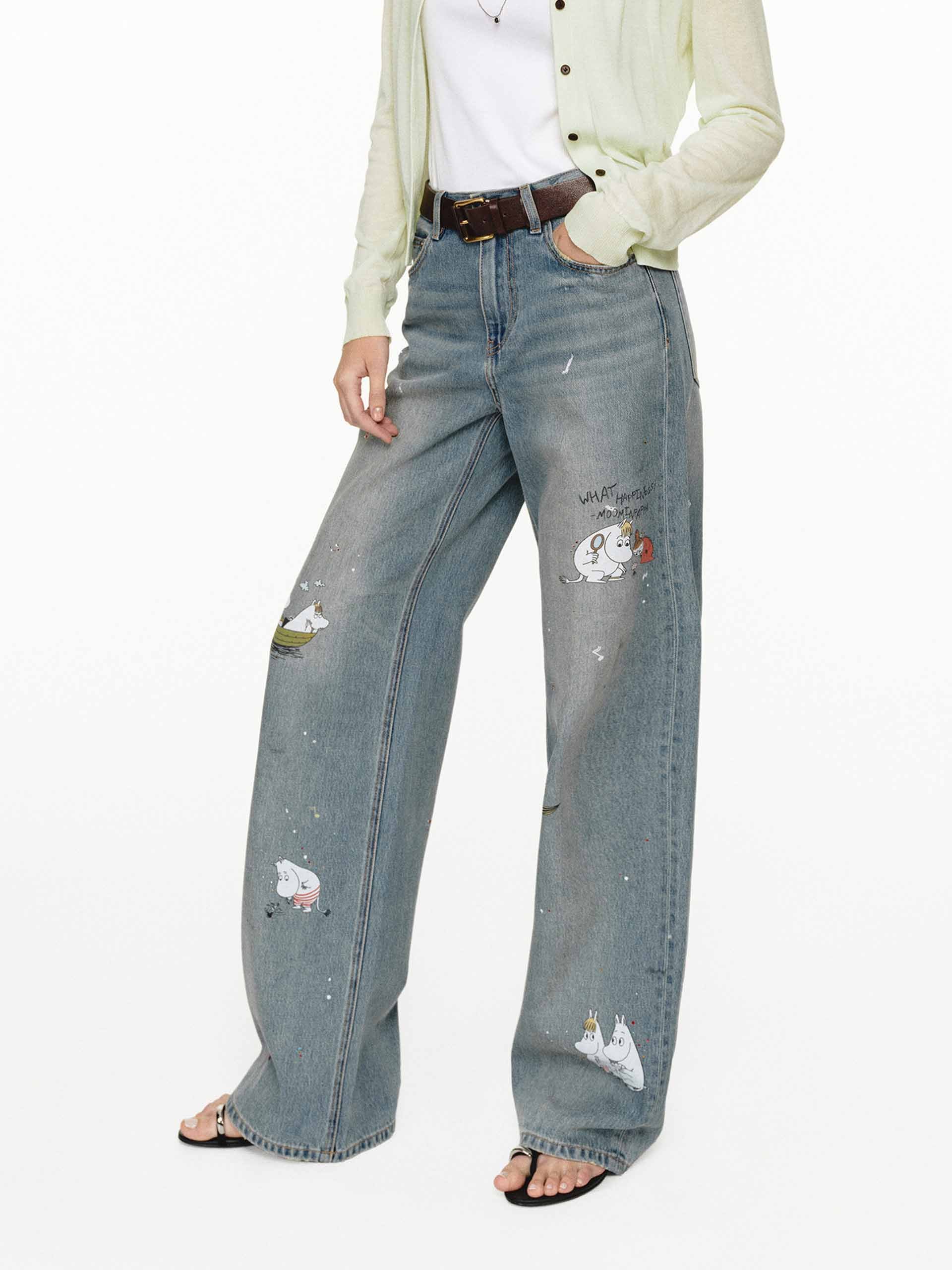 Graffiti Print Straight Jeans - Image 8