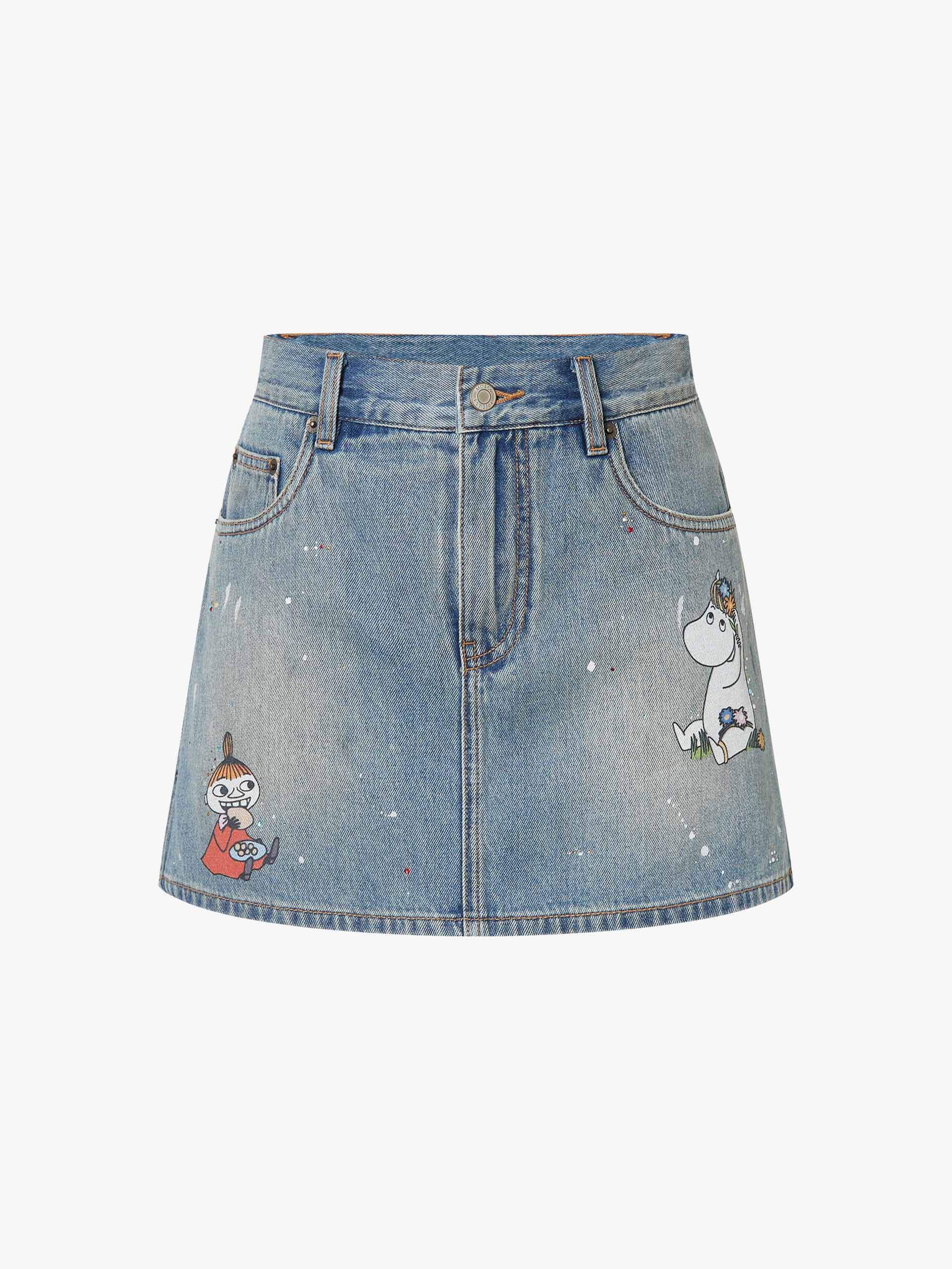 Graffiti Rhinestone Denim Short - Image 5