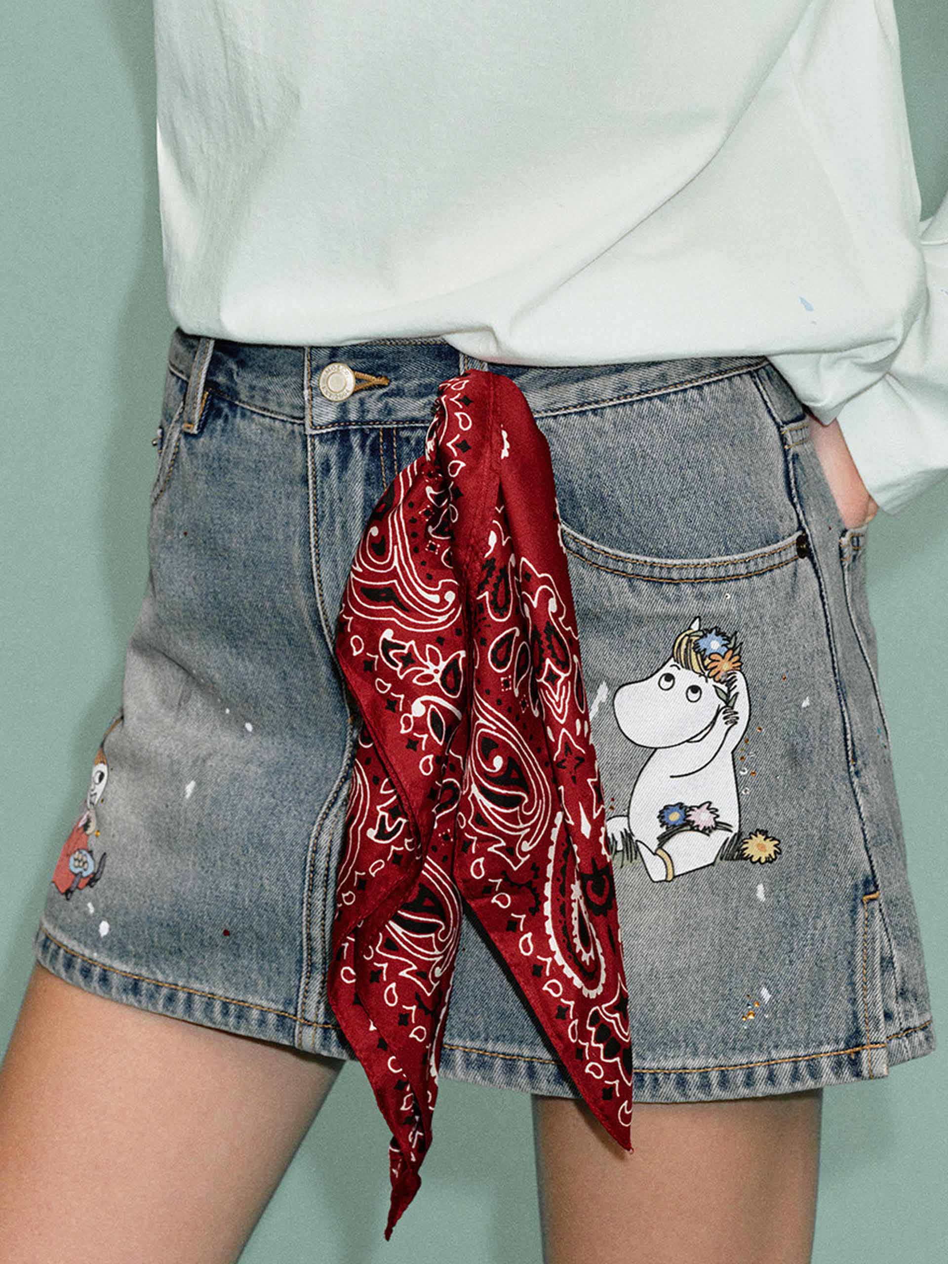 Graffiti Rhinestone Denim Short - Image 8
