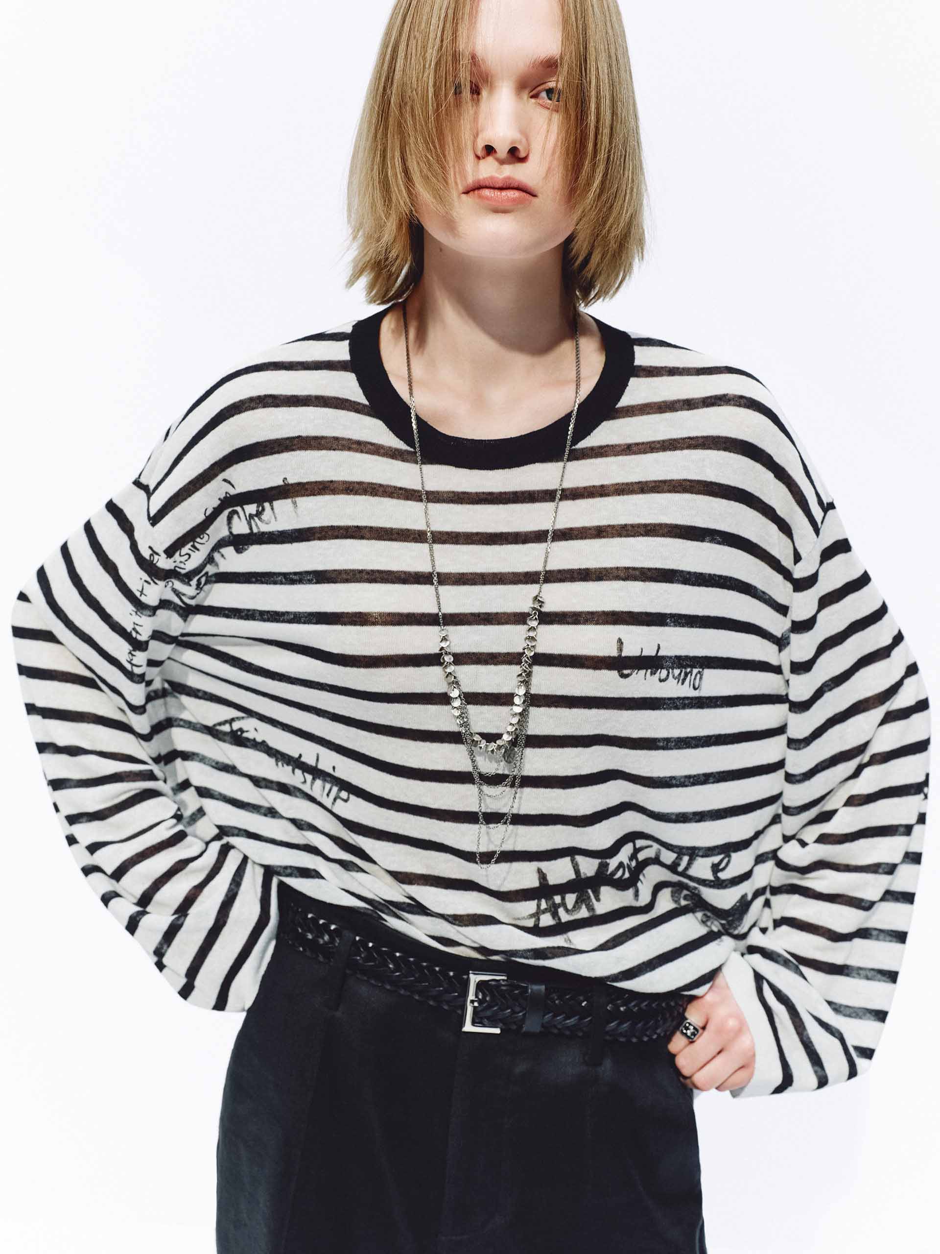 Graffiti Stripe Knit Sweater