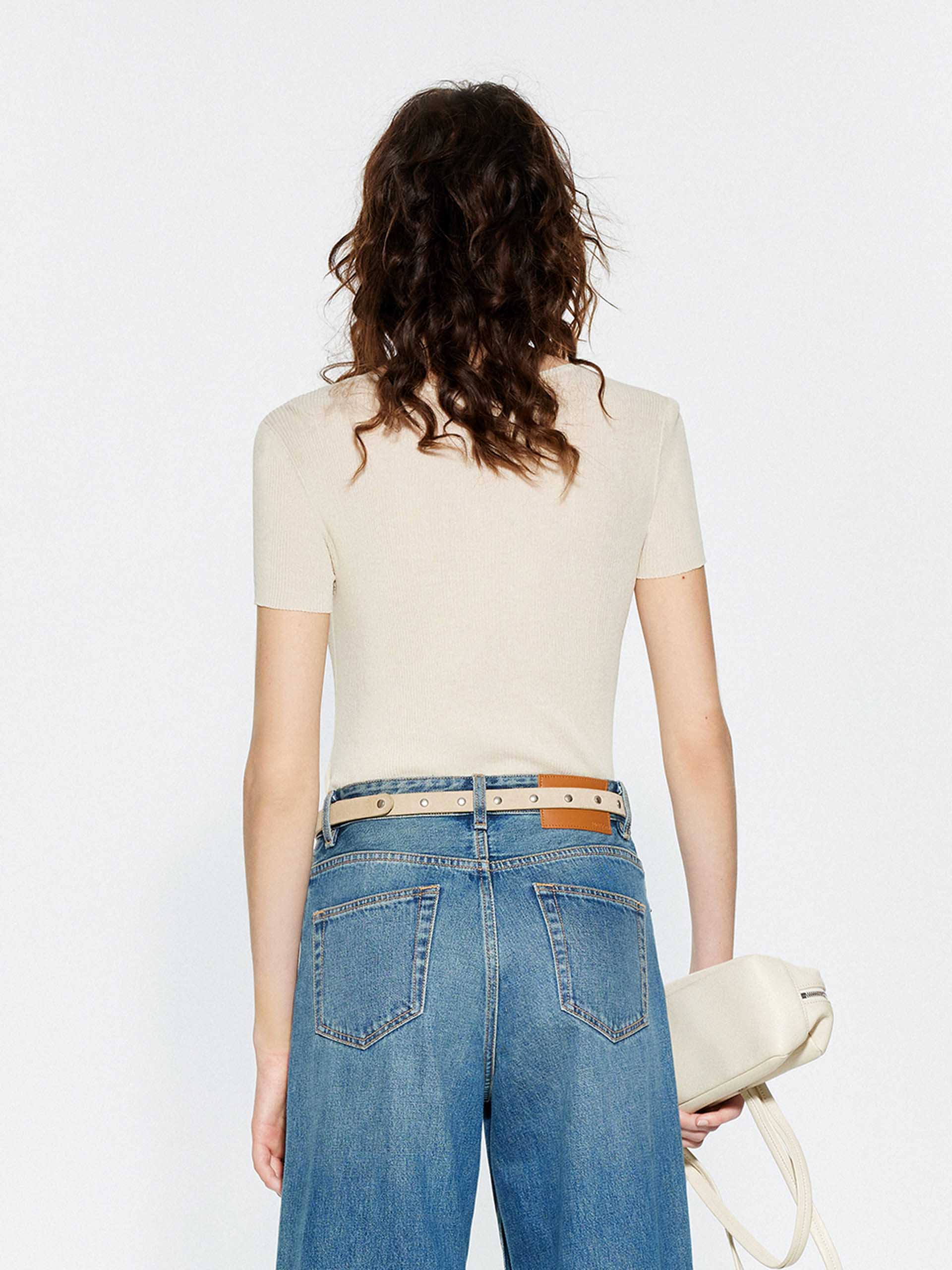 Half Button Contrast Top - Image 6
