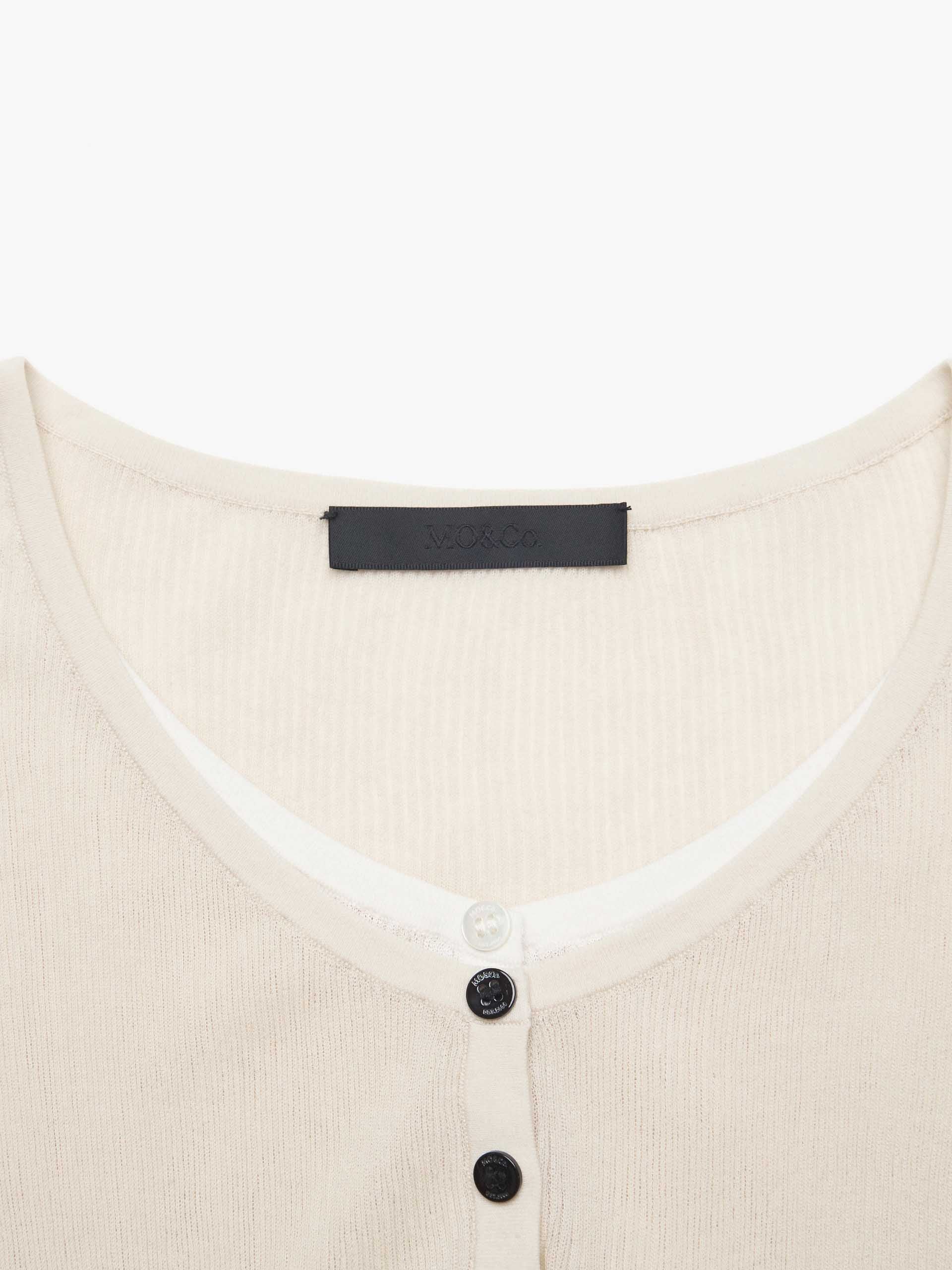 Half Button Contrast Top - Image 8