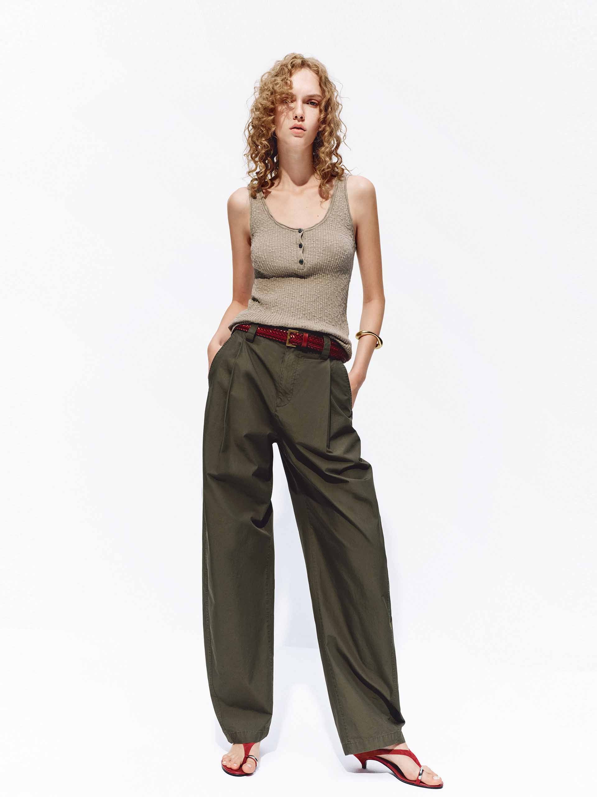 Half Button Cotton Knit Tank - Image 10