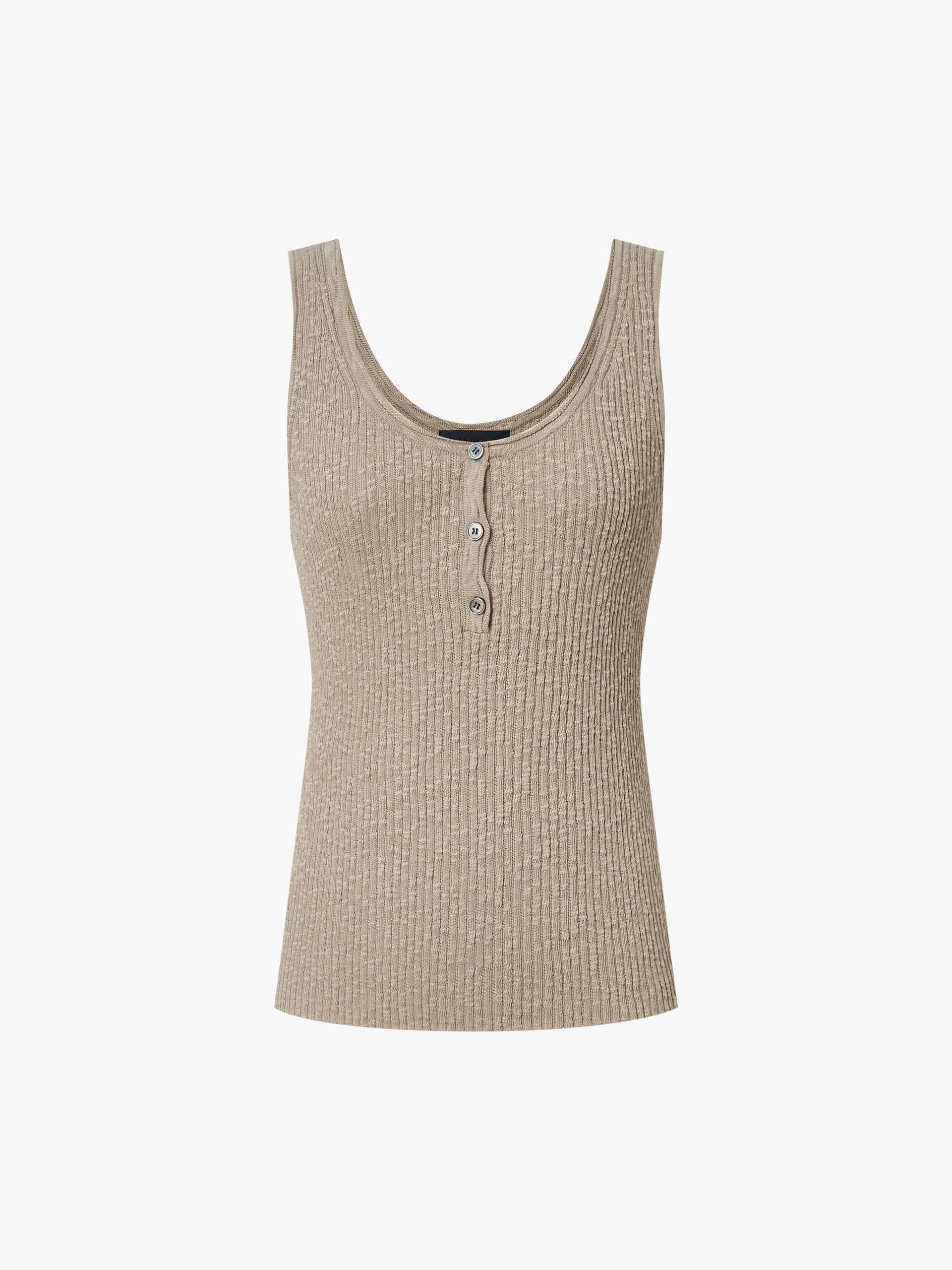 Half Button Cotton Knit Tank - Image 13