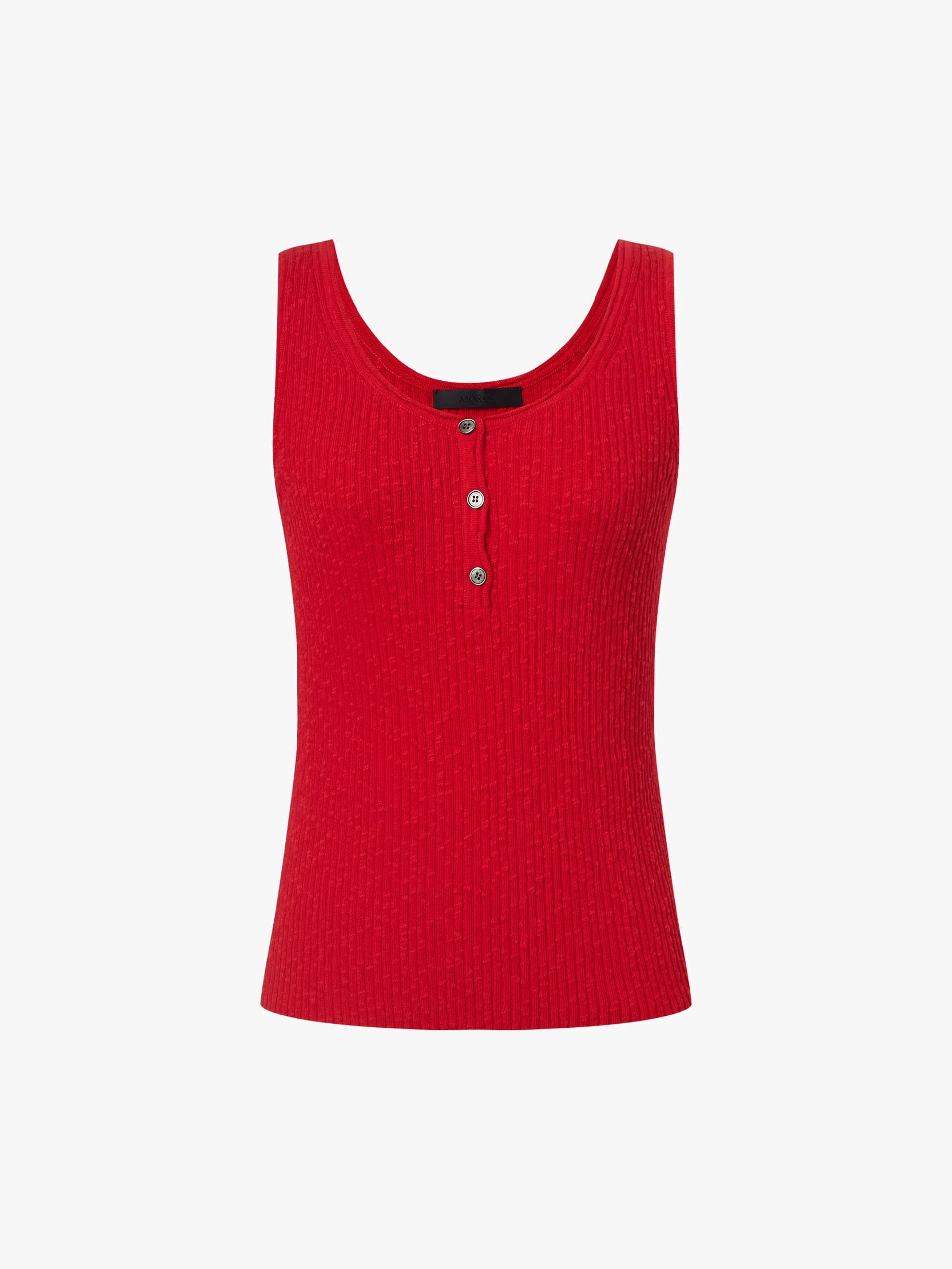 Half Button Cotton Knit Tank - Image 5