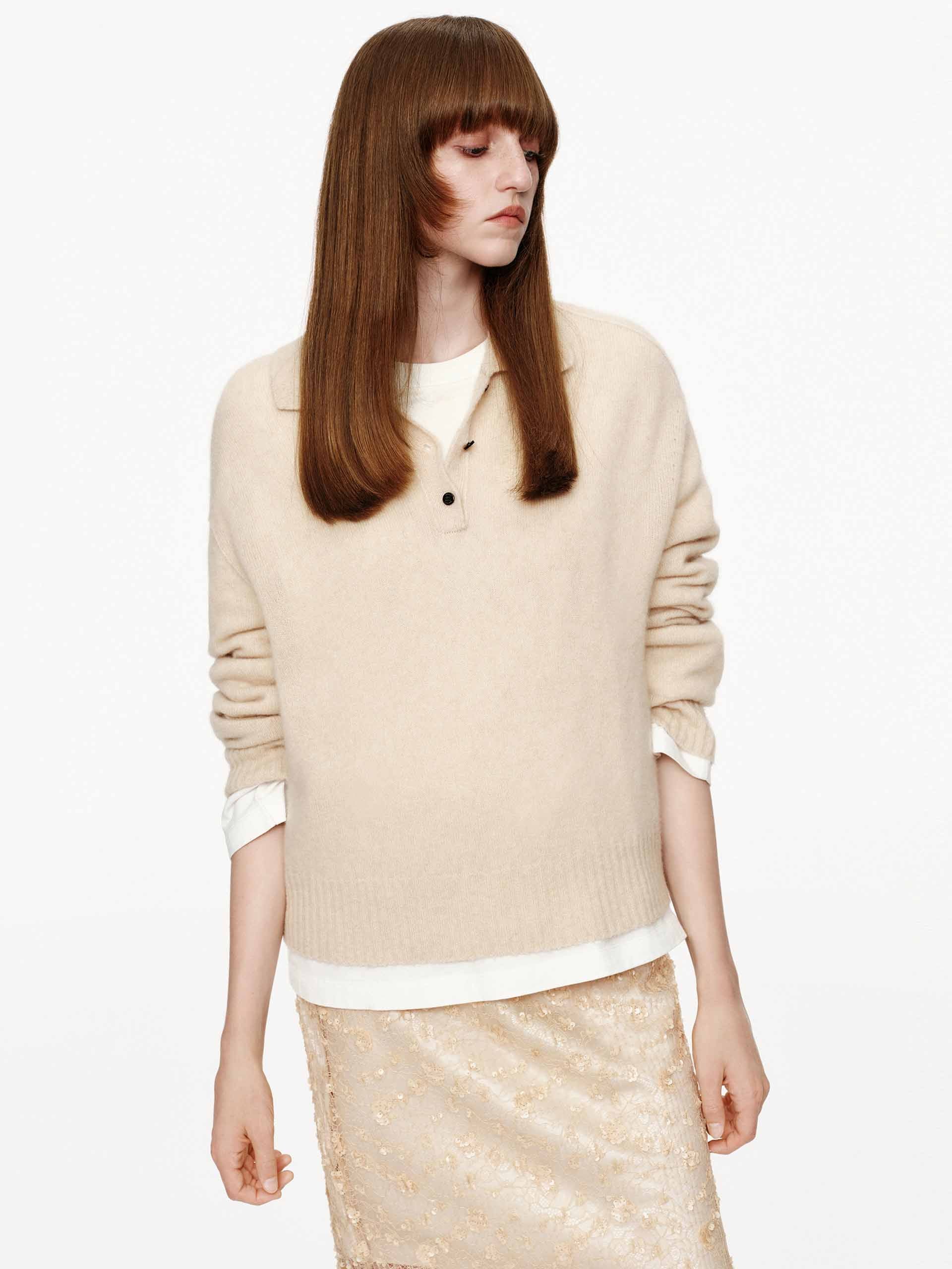 Half Button Knitted Sweater