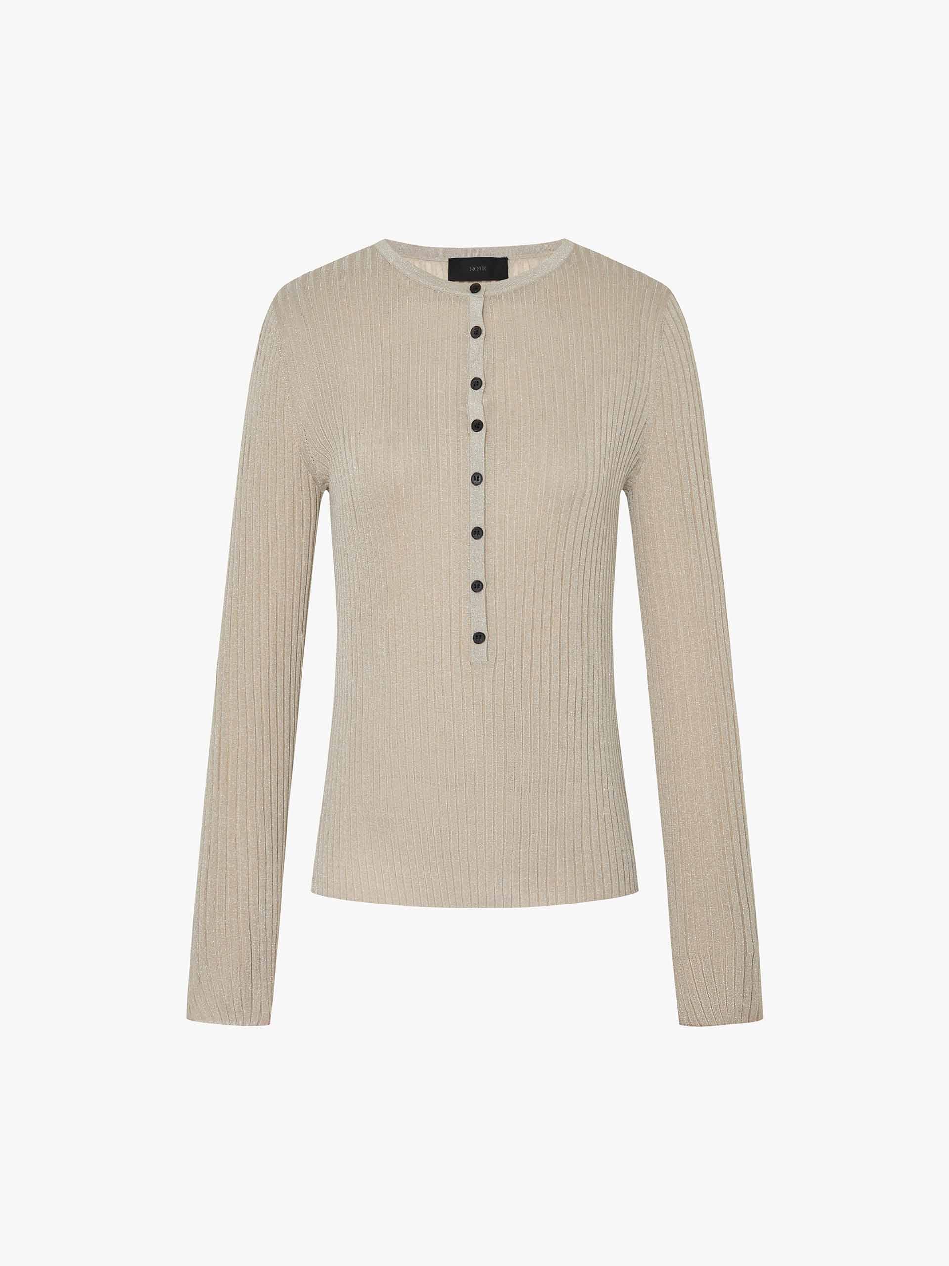 Half Button Lurex Sweater - Image 5