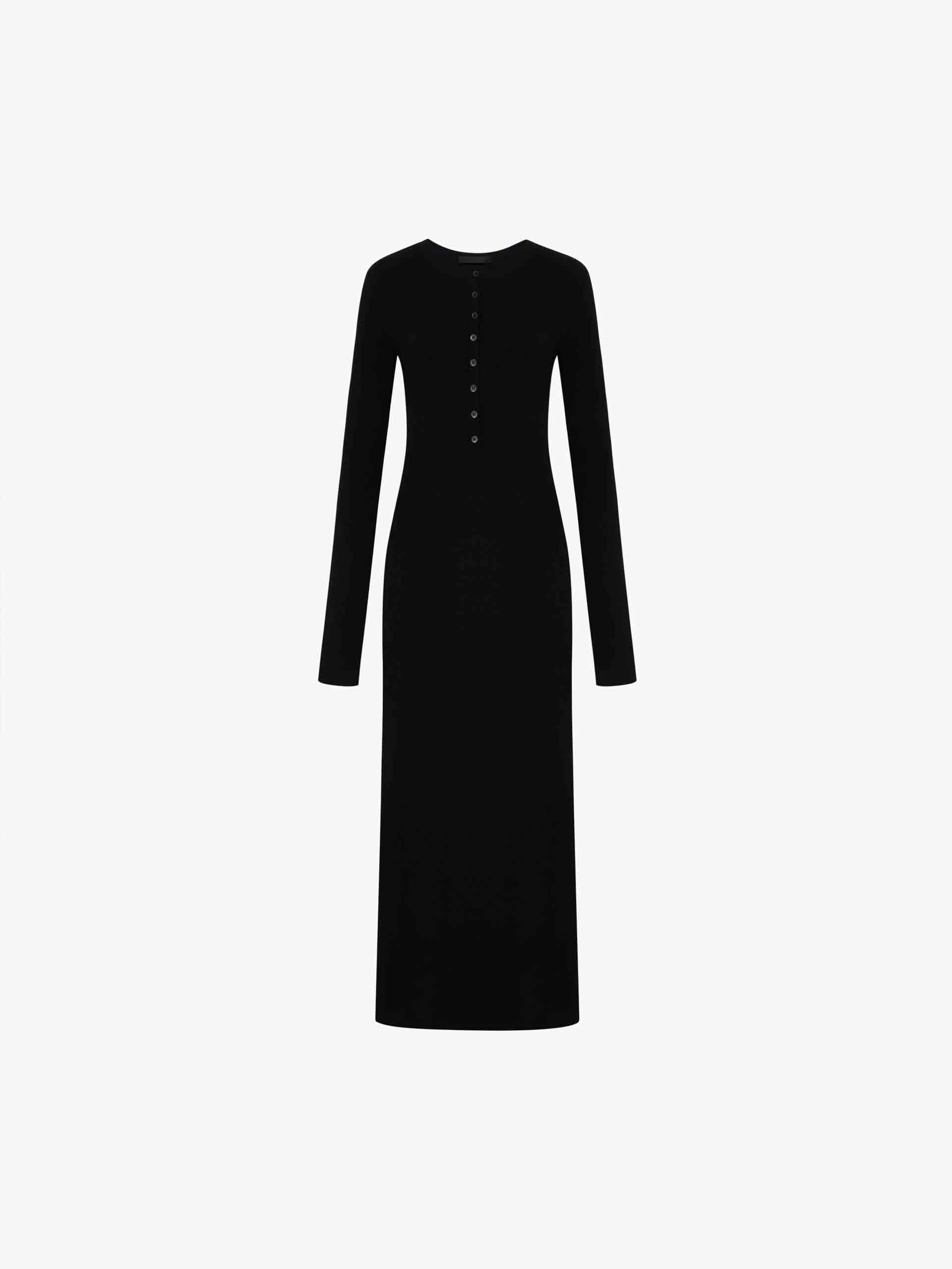 Half Button Wool Dress - Image 5