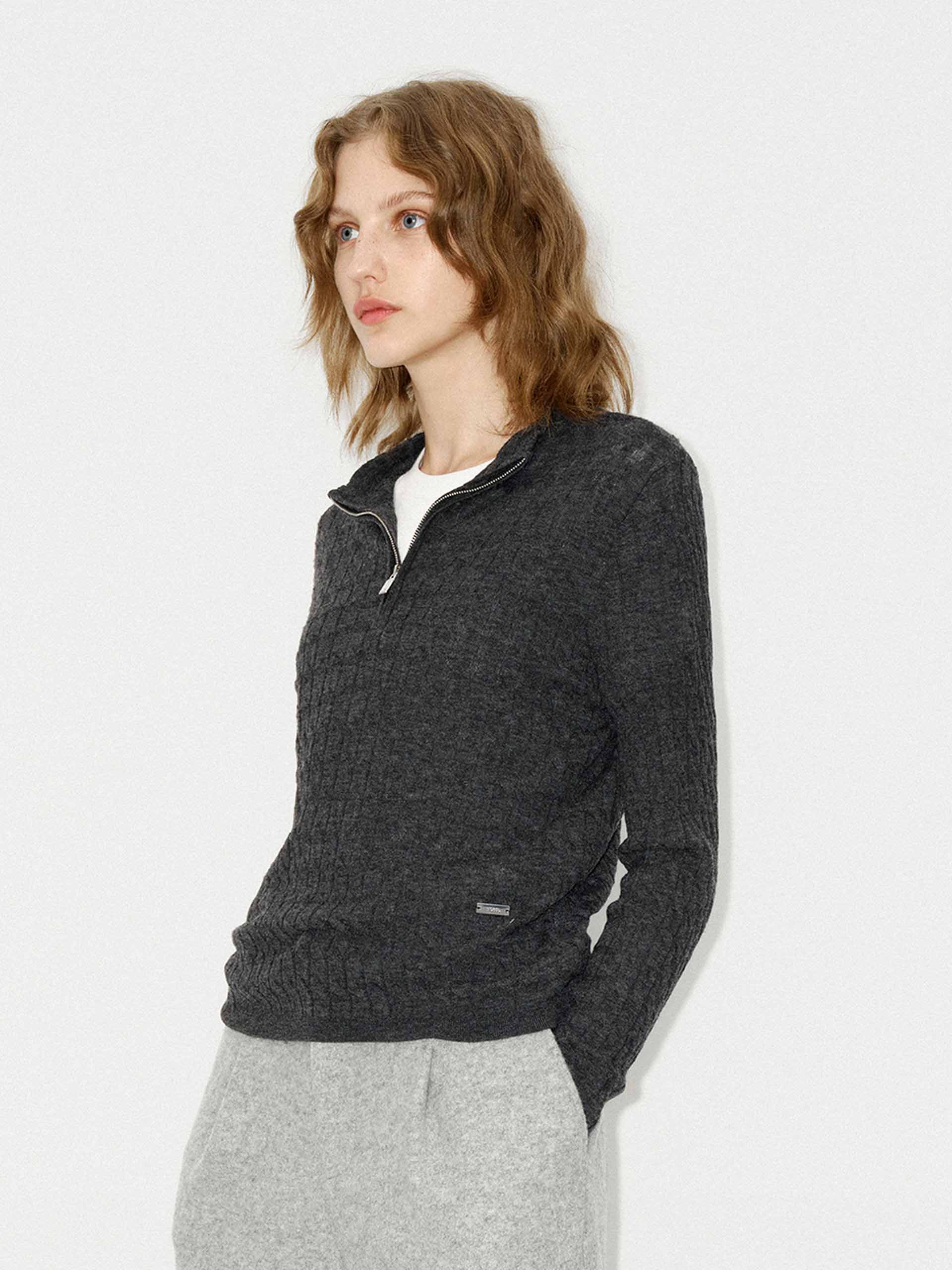 Half Zip Wool Sweater - Image 6