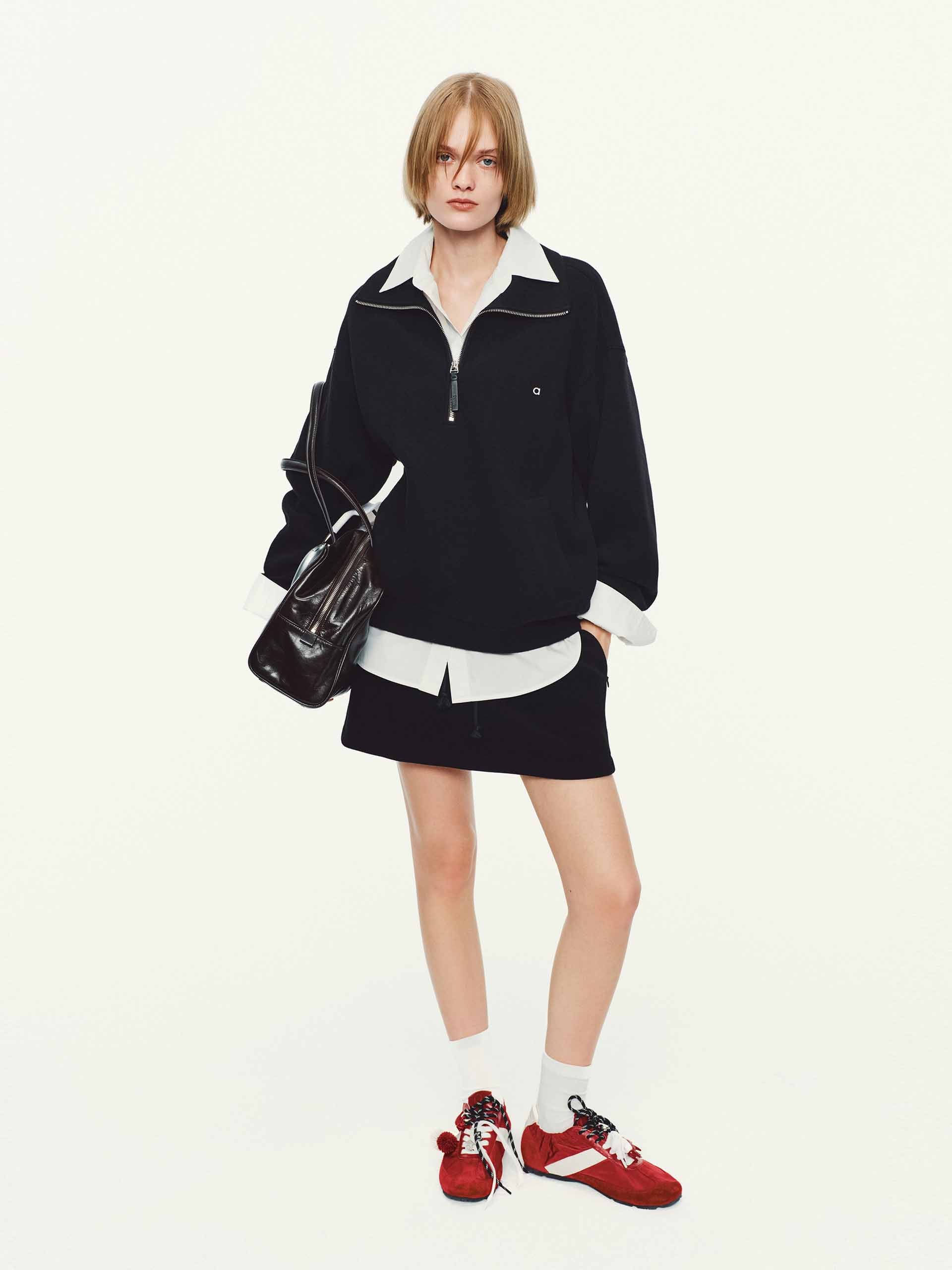 Half Zipper Relaxed Sweatshirt - Image 10