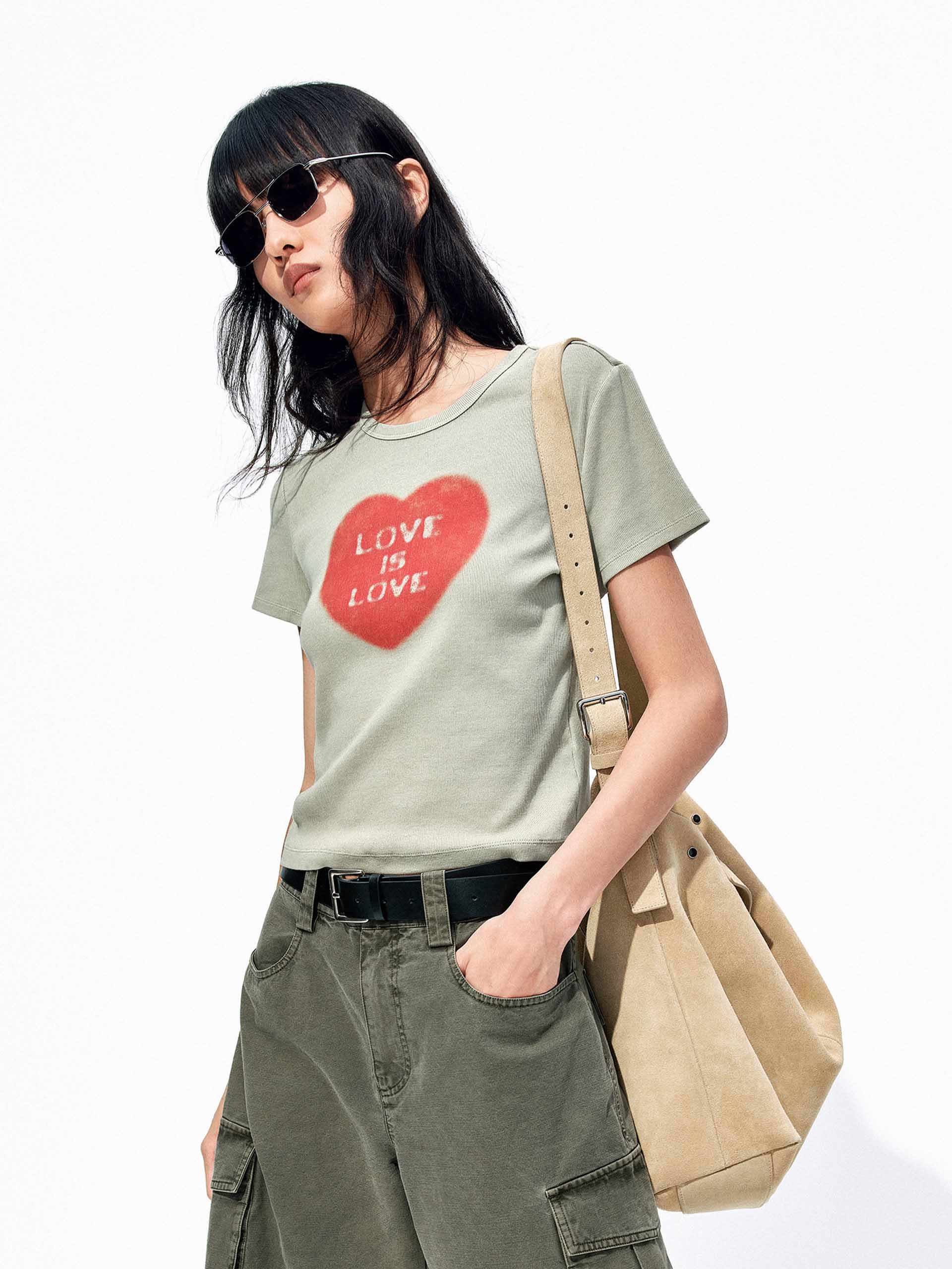 Heart Pattern Cotton T-shirt - Image 7