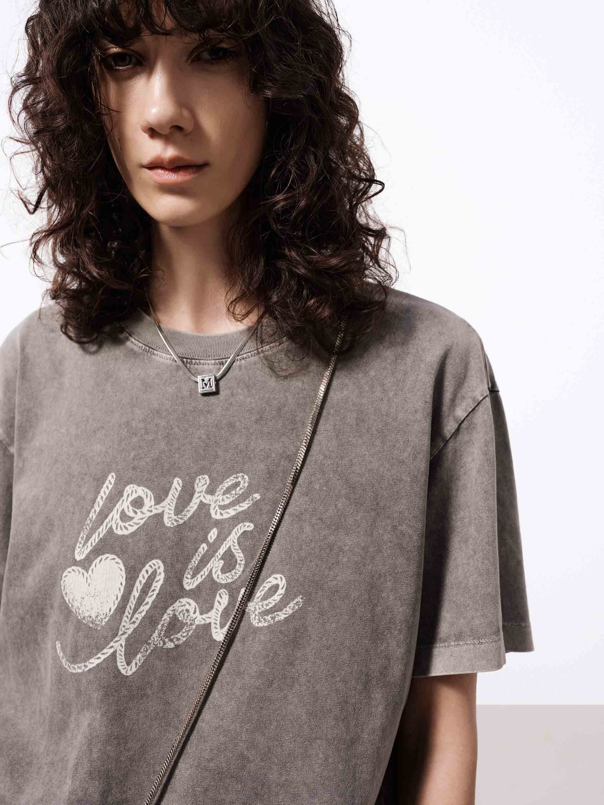 Heart Print Loose T-shirt - Image 6