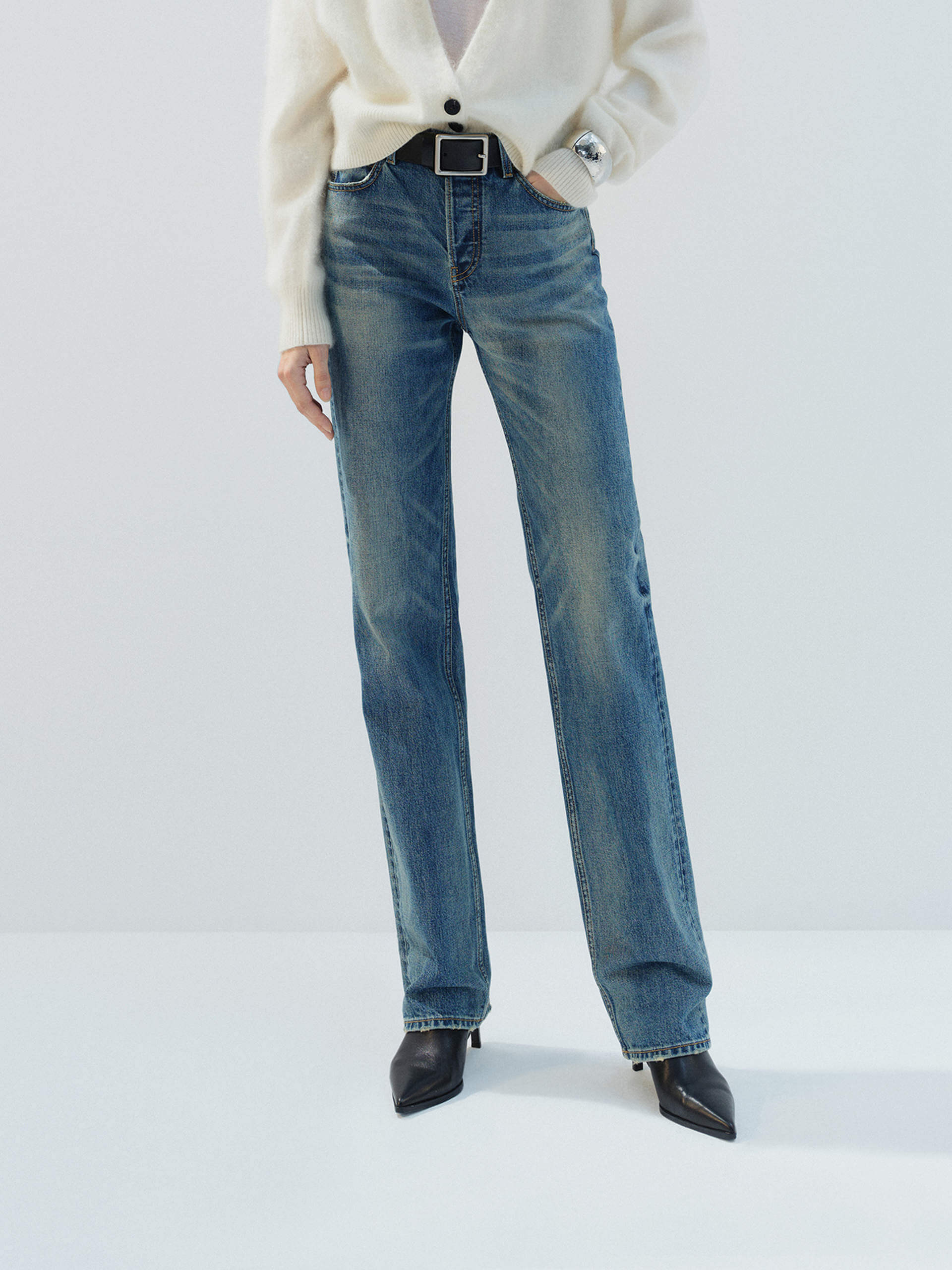 High Rise Full Length Jeans