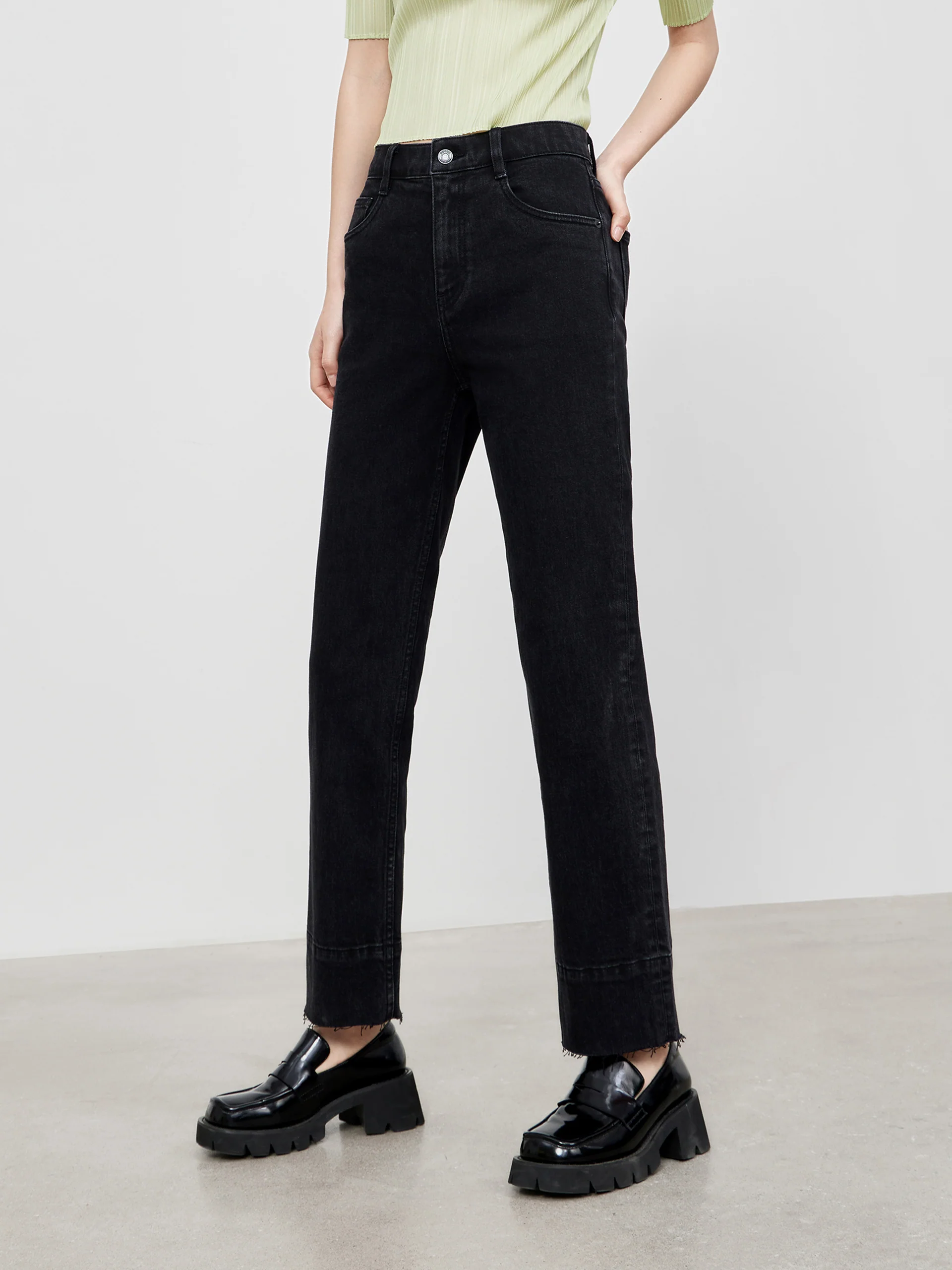 Straight Frayed Cotton Jeans - Image 3