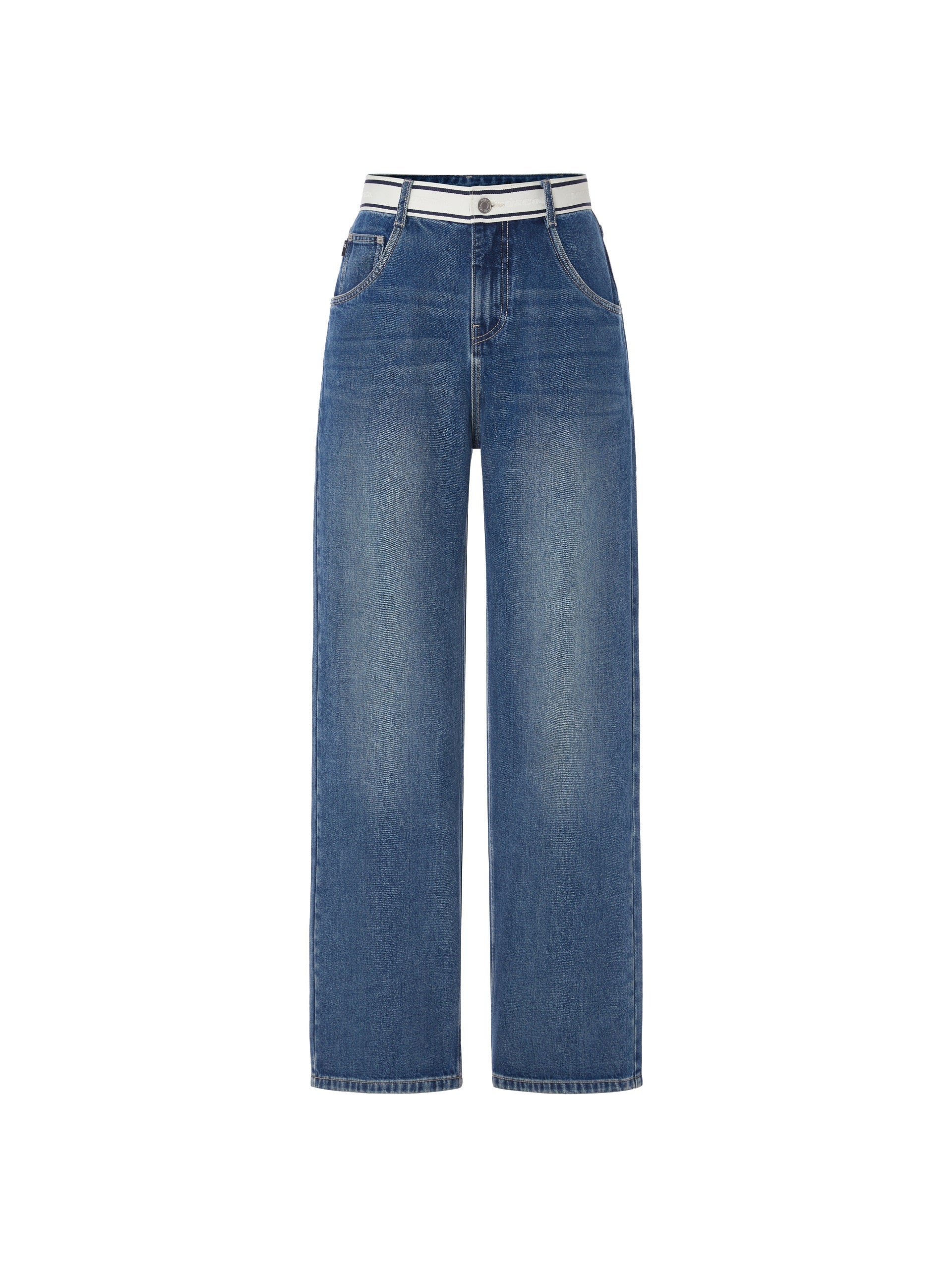 High Waist Straight Cotton Jeans - Image 6