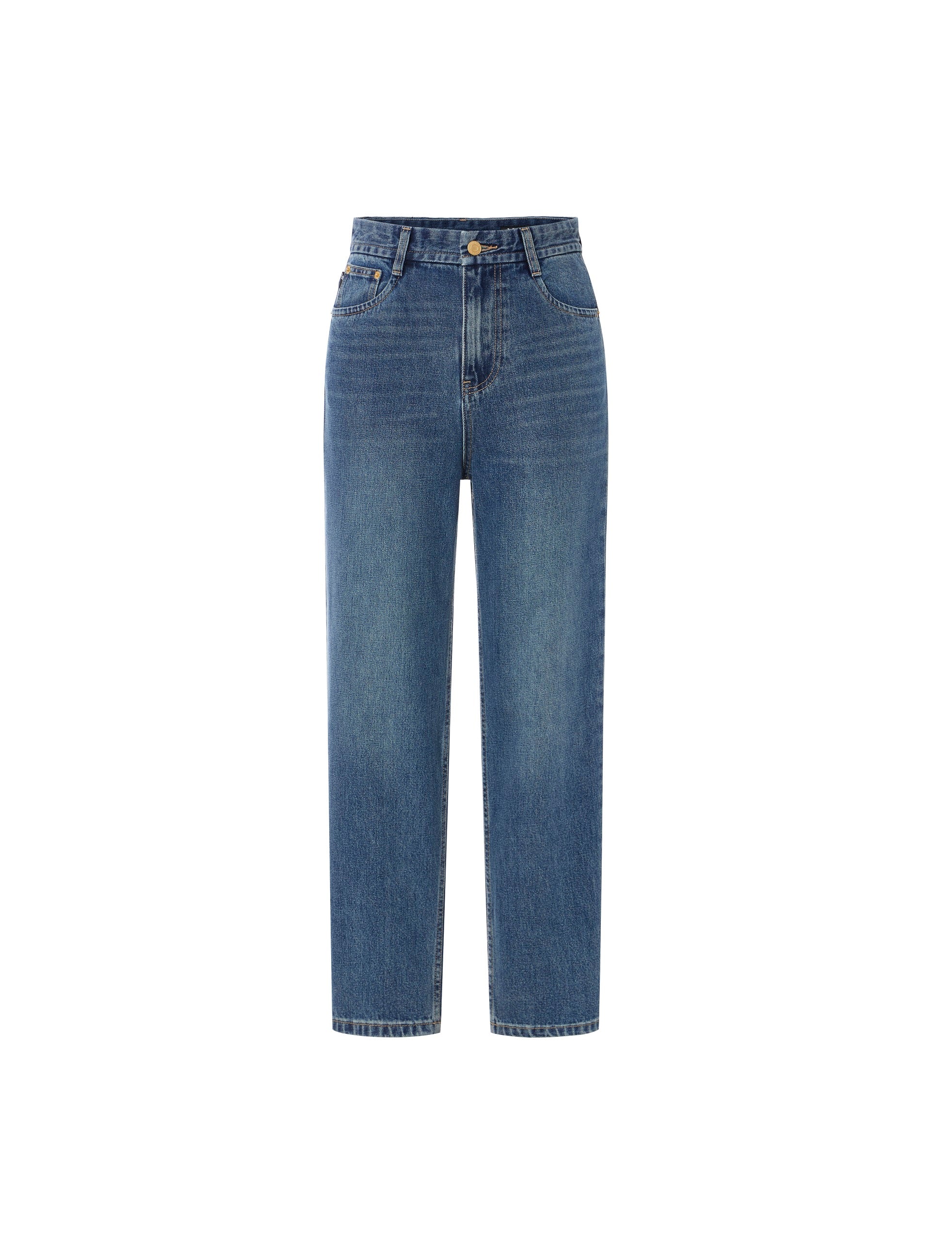 High Waist Straight Cotton Jeans - Image 7