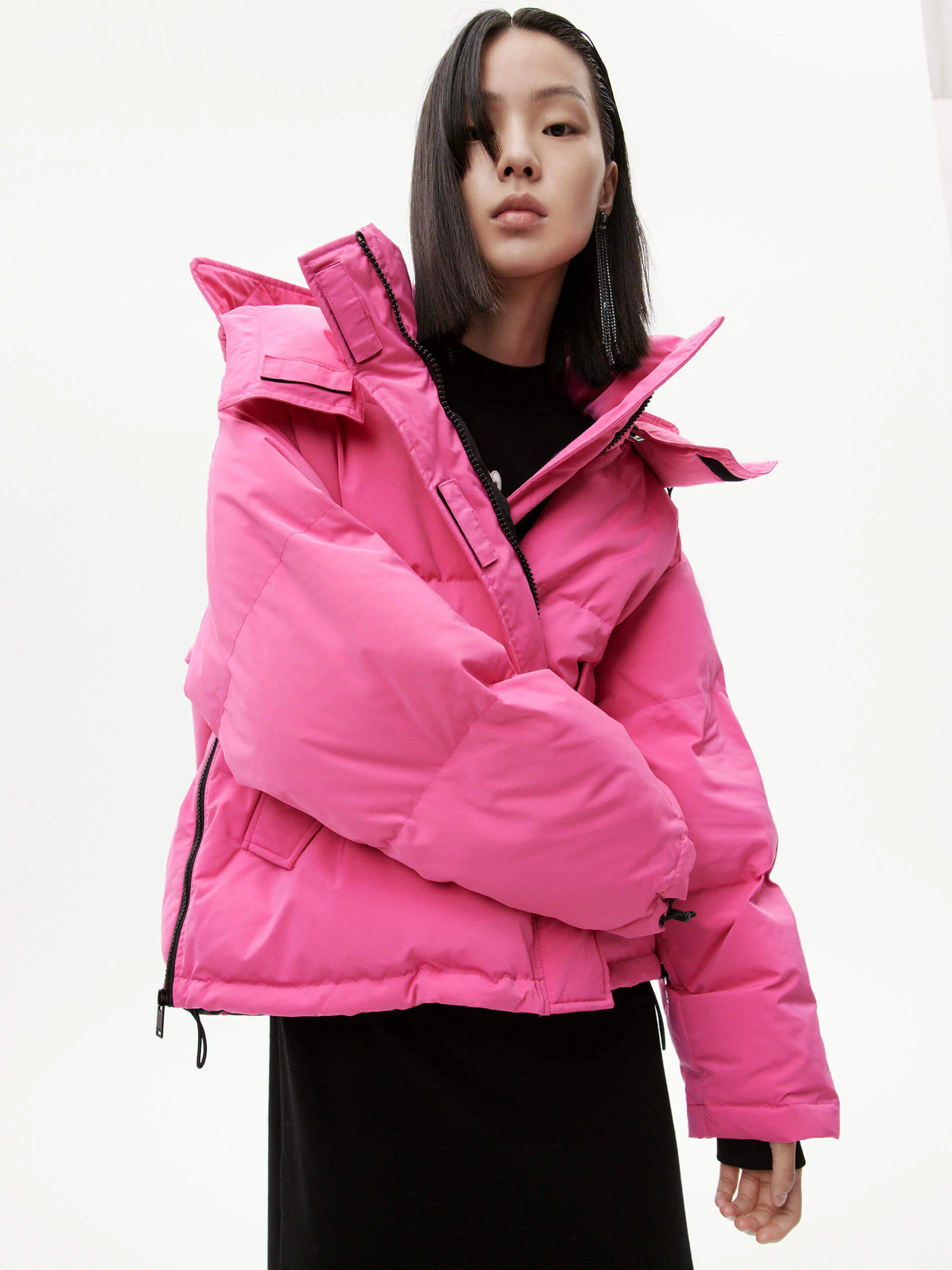 Hooded Short Down Jacket - Image 15