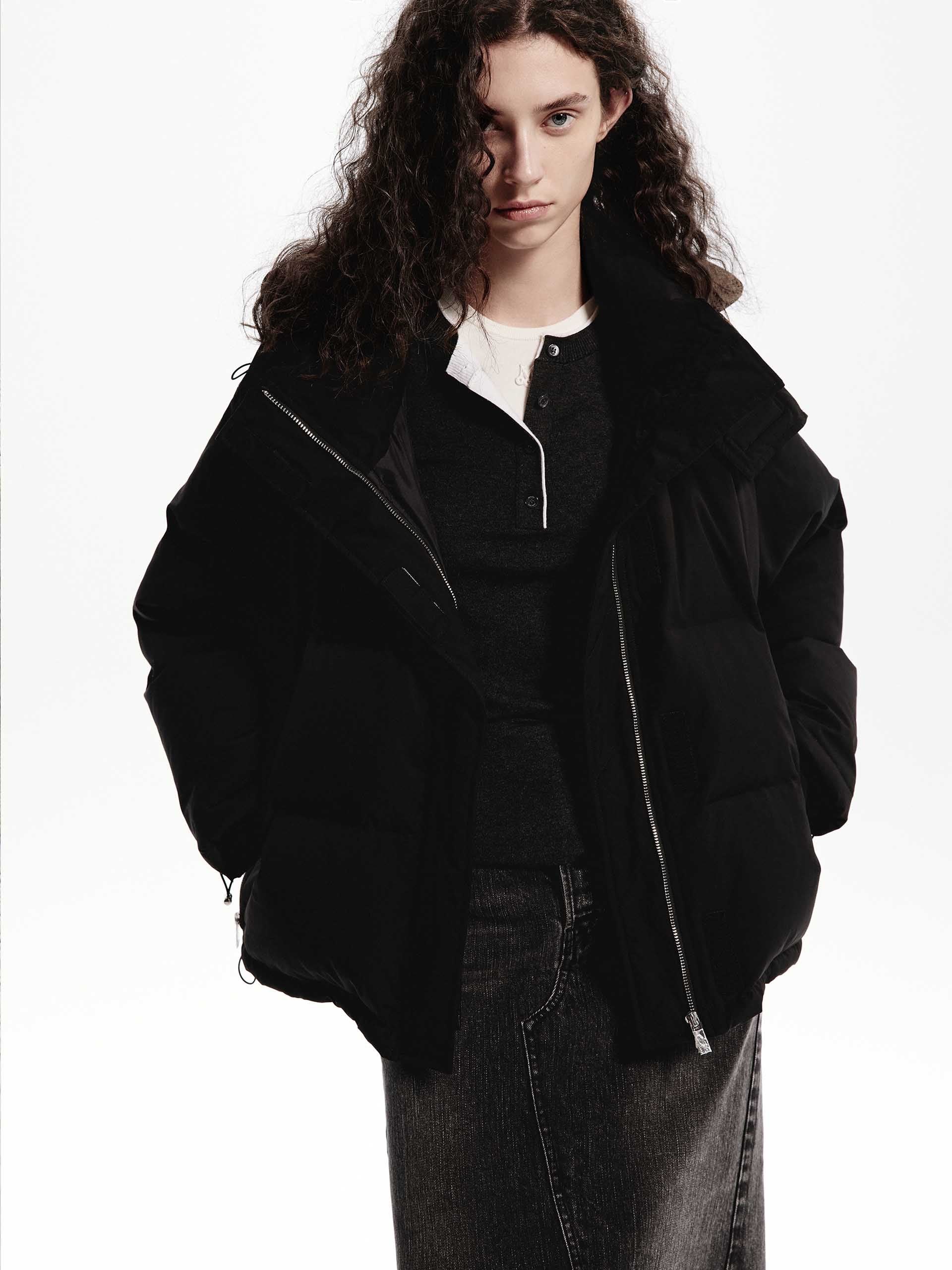 Hooded Short Down Jacket - Image 19