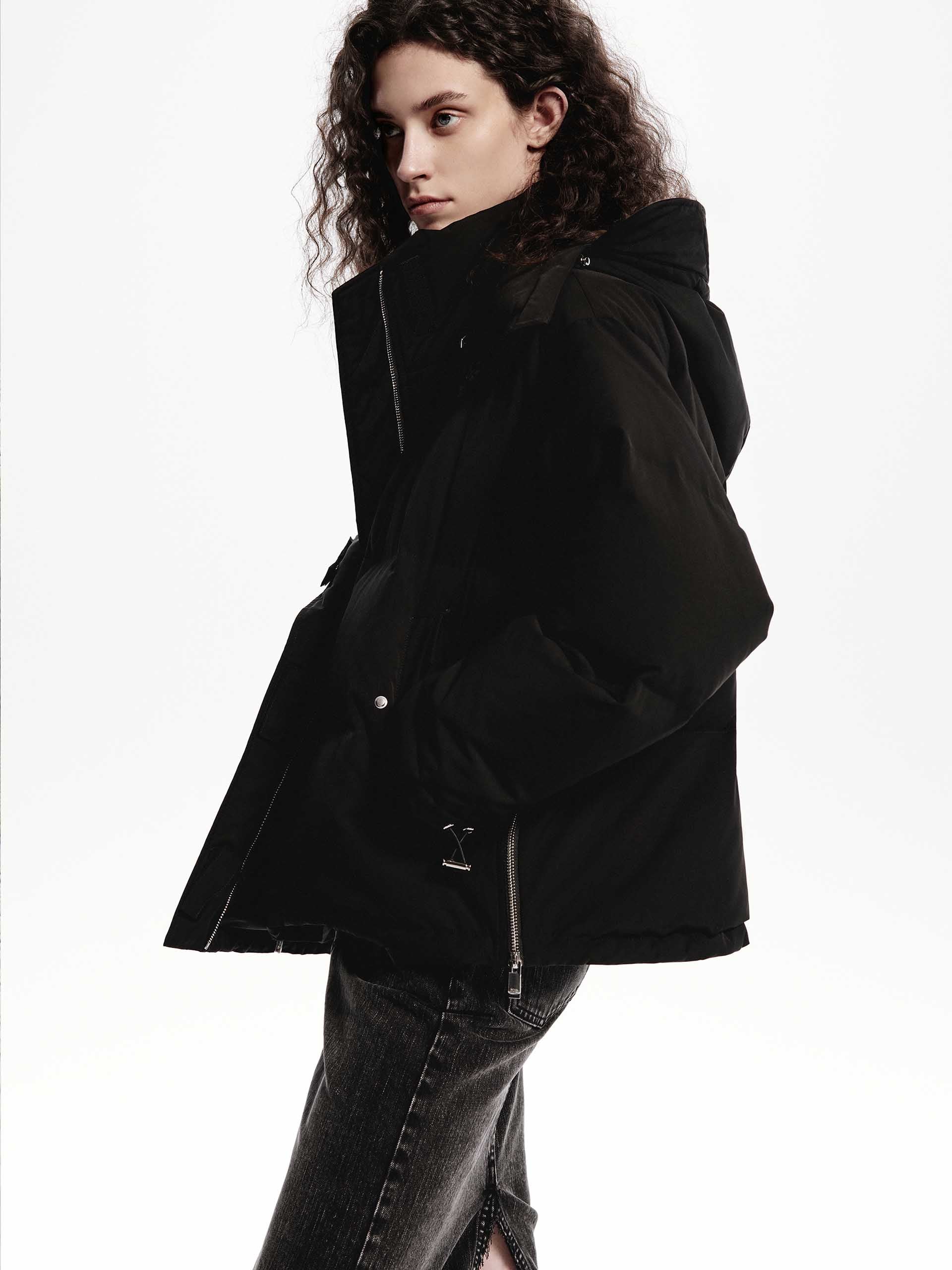 Hooded Short Down Jacket - Image 21