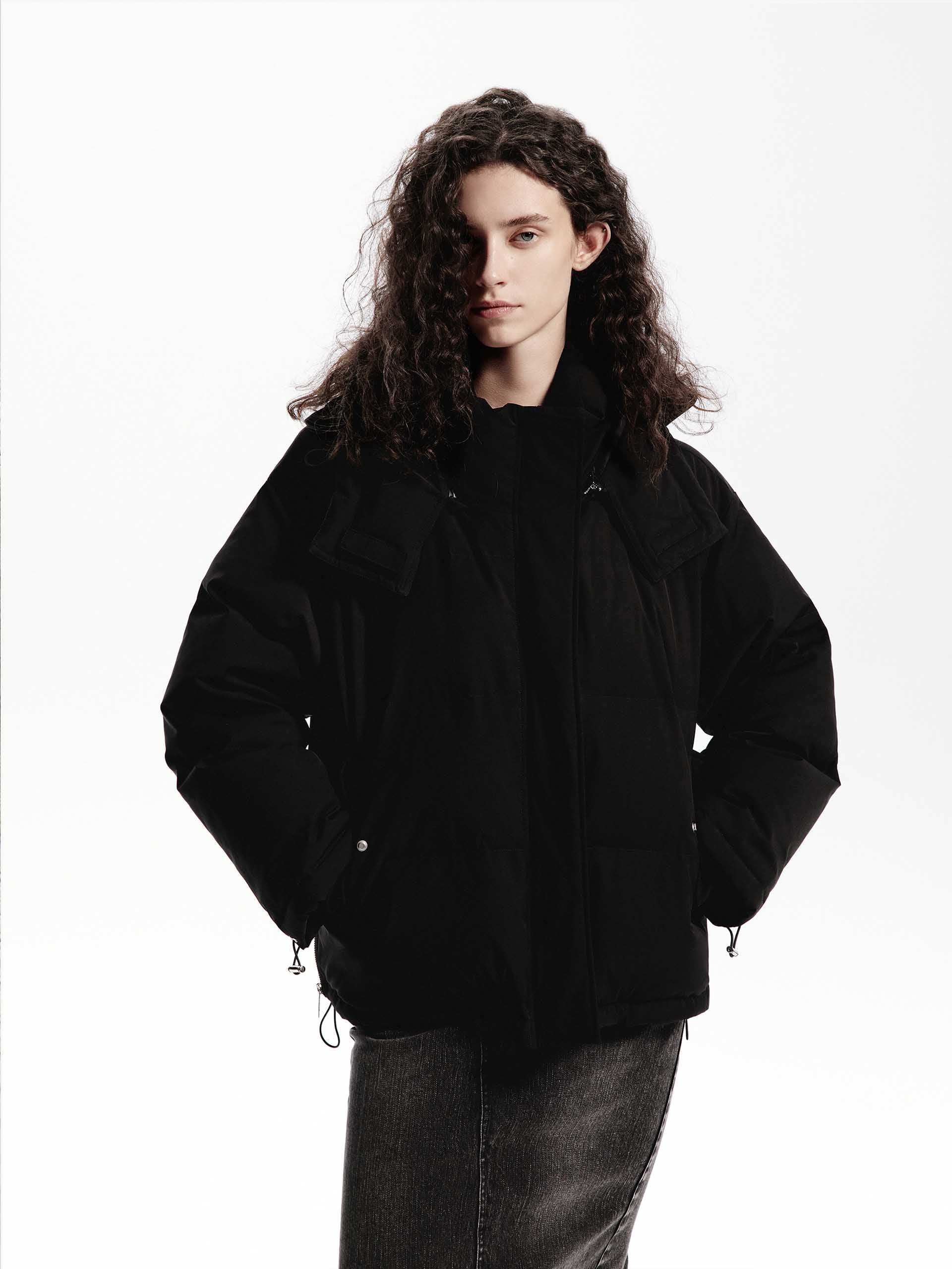 Hooded Short Down Jacket - Image 23