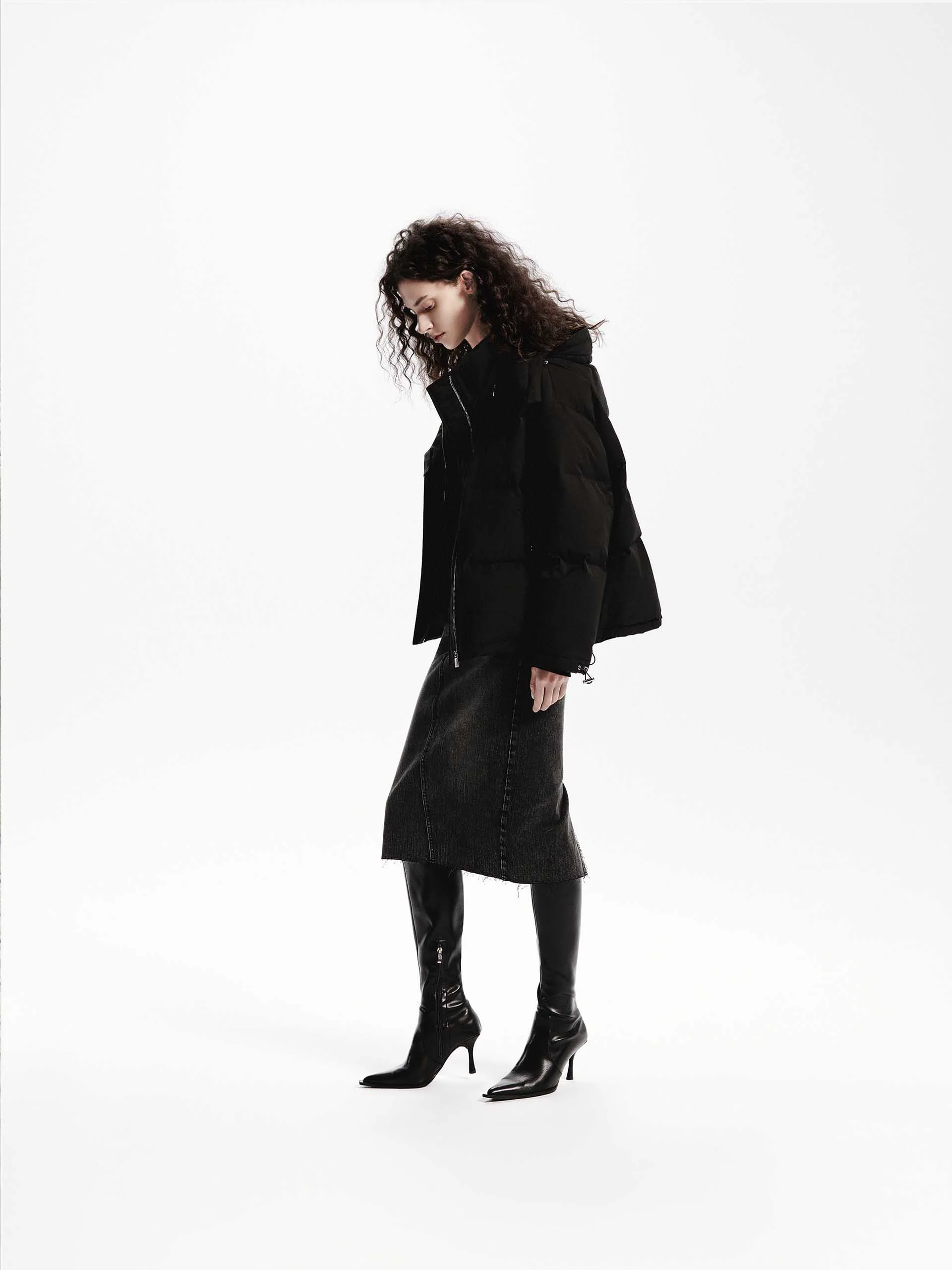 Hooded Short Down Jacket - Image 24