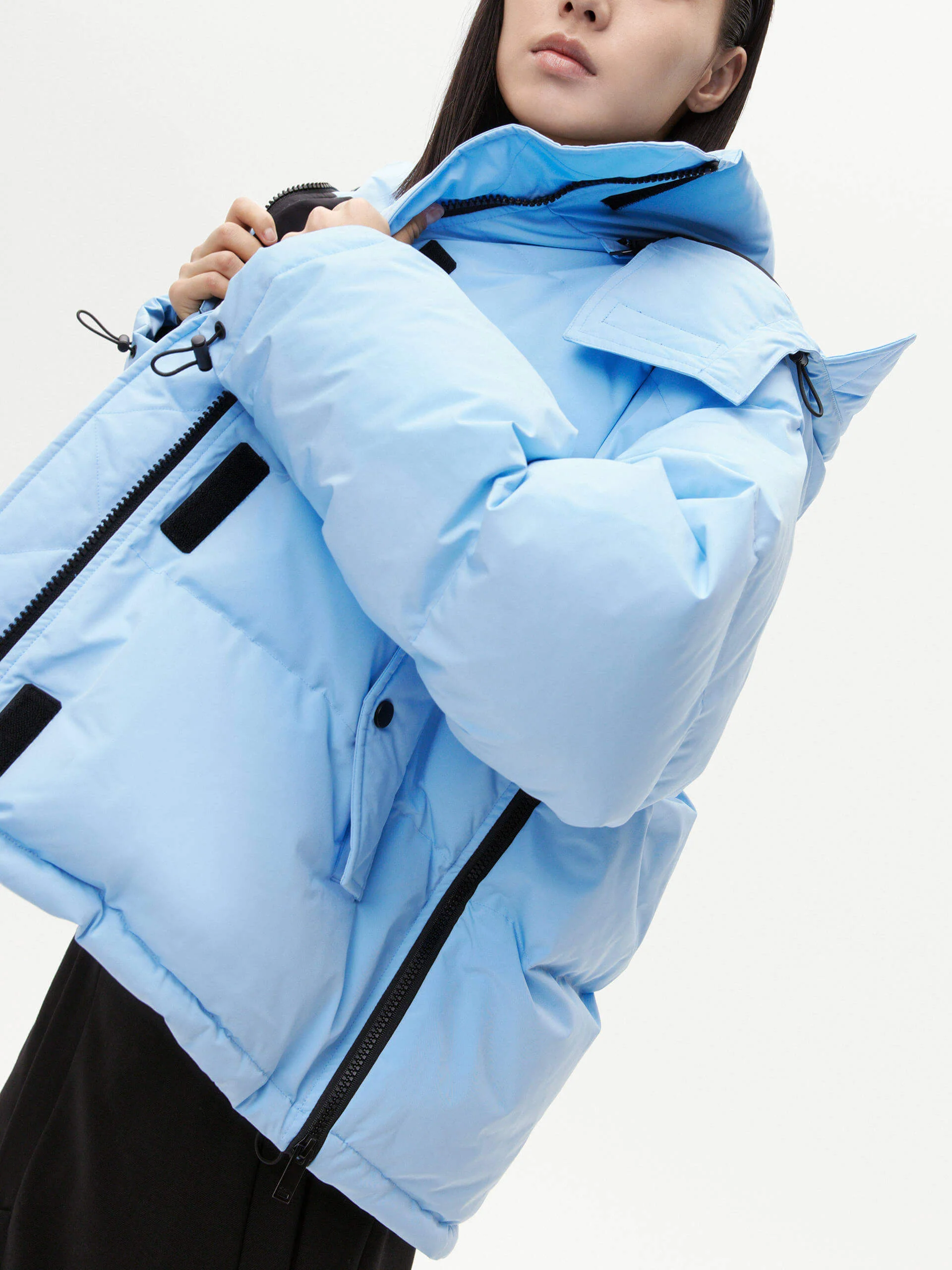 Hooded Short Down Jacket - Image 3