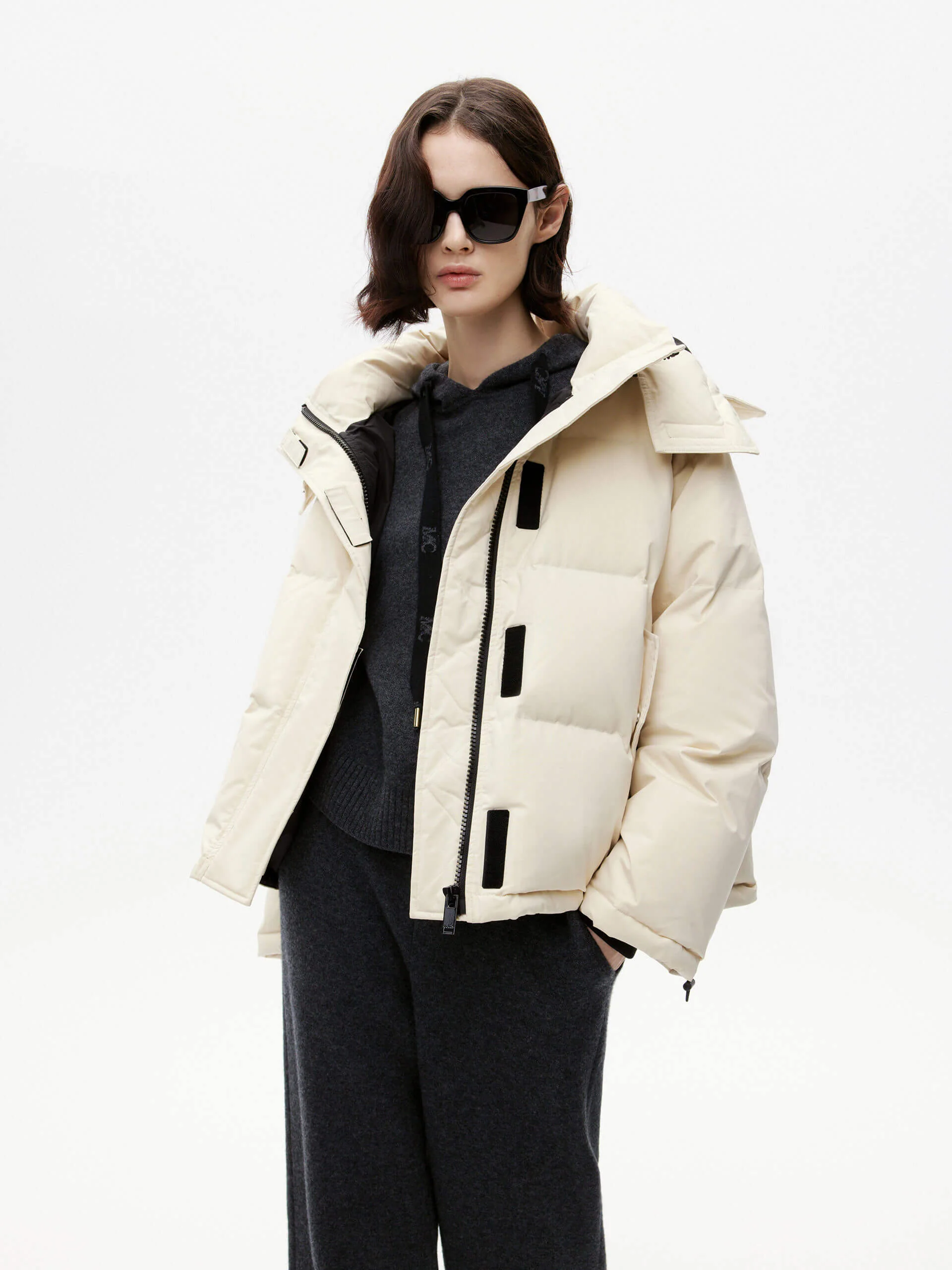 Hooded Short Down Jacket - Image 7