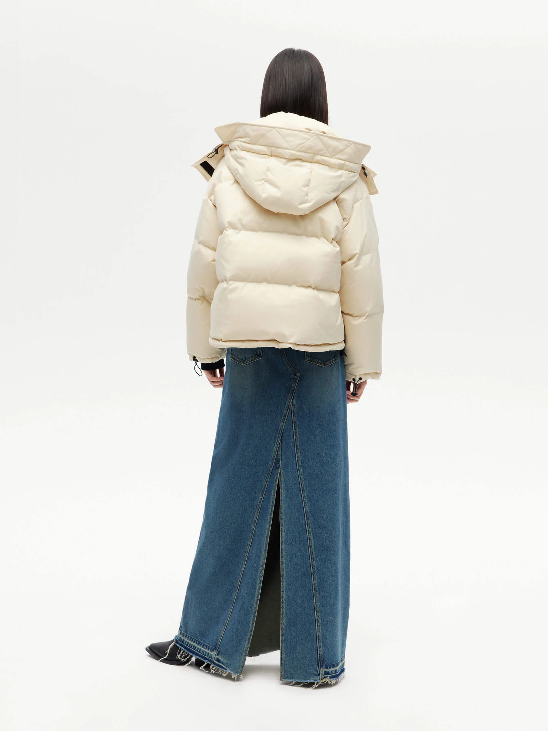 Hooded Short Down Jacket - Image 9