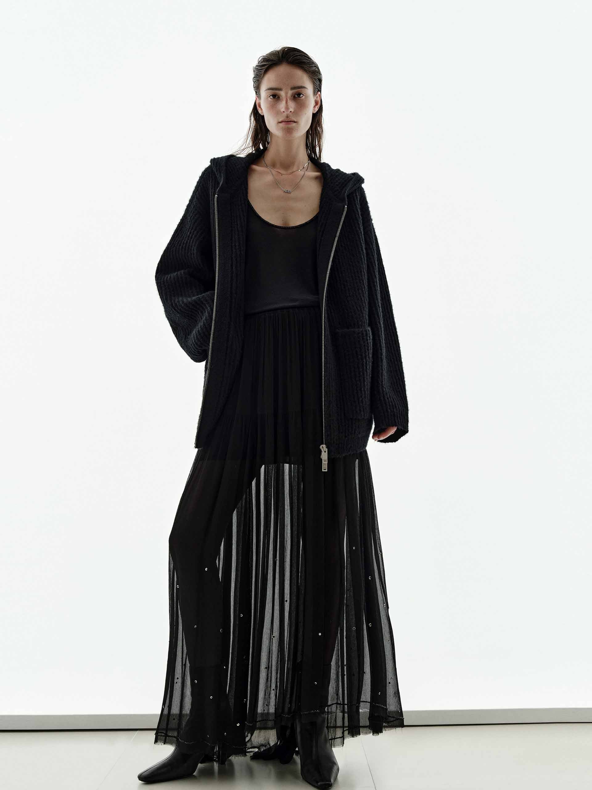 Hooded Zipper Cardigan - Image 2