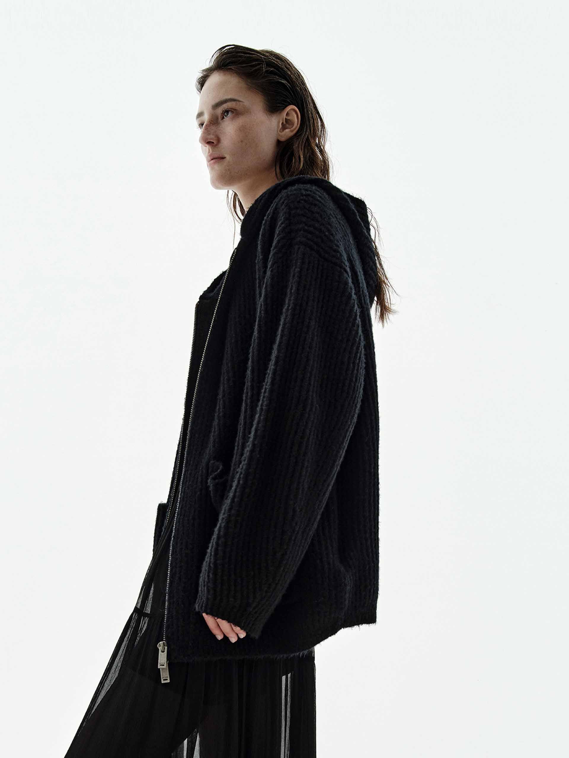Hooded Zipper Cardigan - Image 3