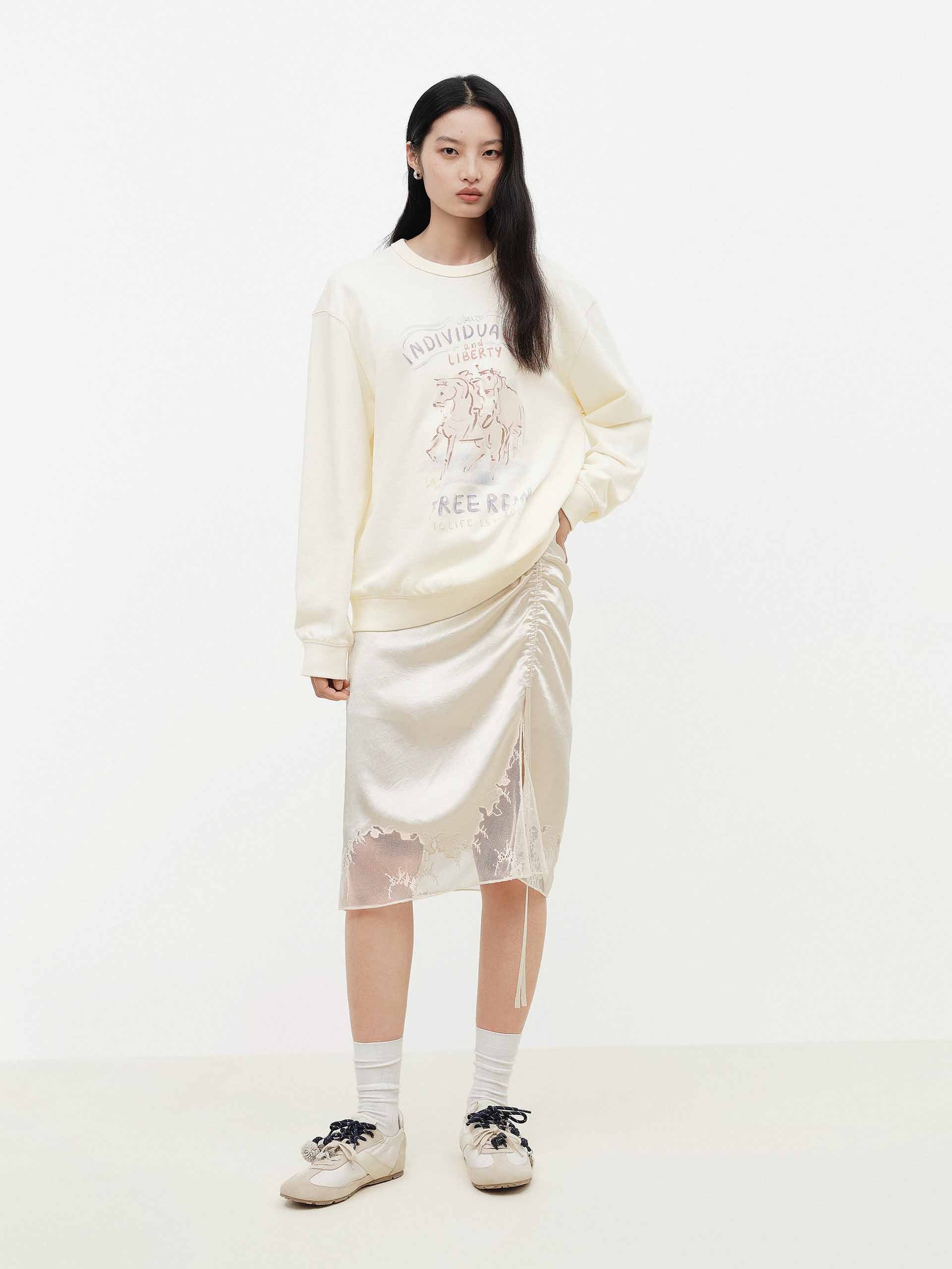 Horse Pattern Cotton Sweatshirt - Image 2