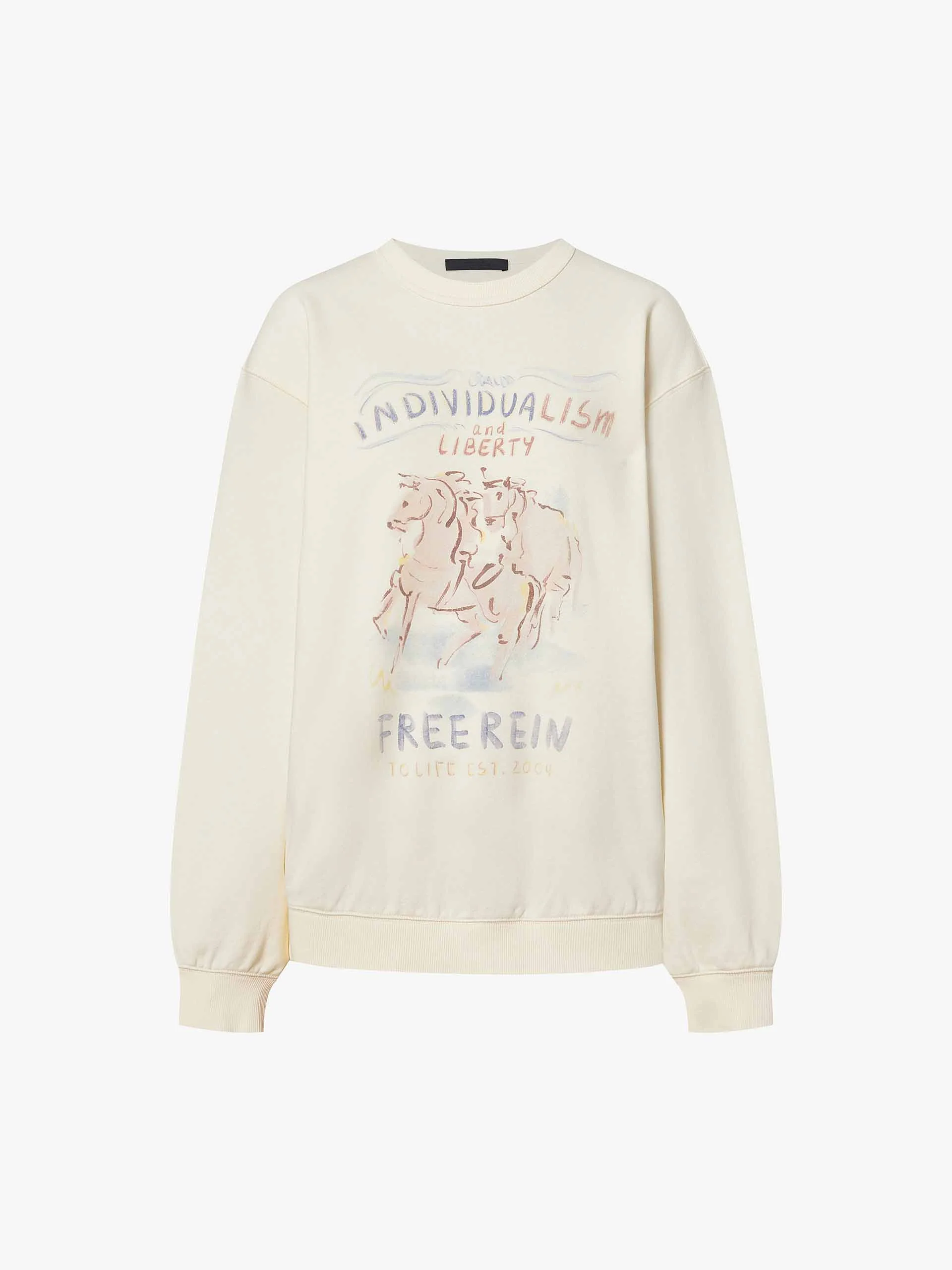 Horse Pattern Cotton Sweatshirt - Image 5
