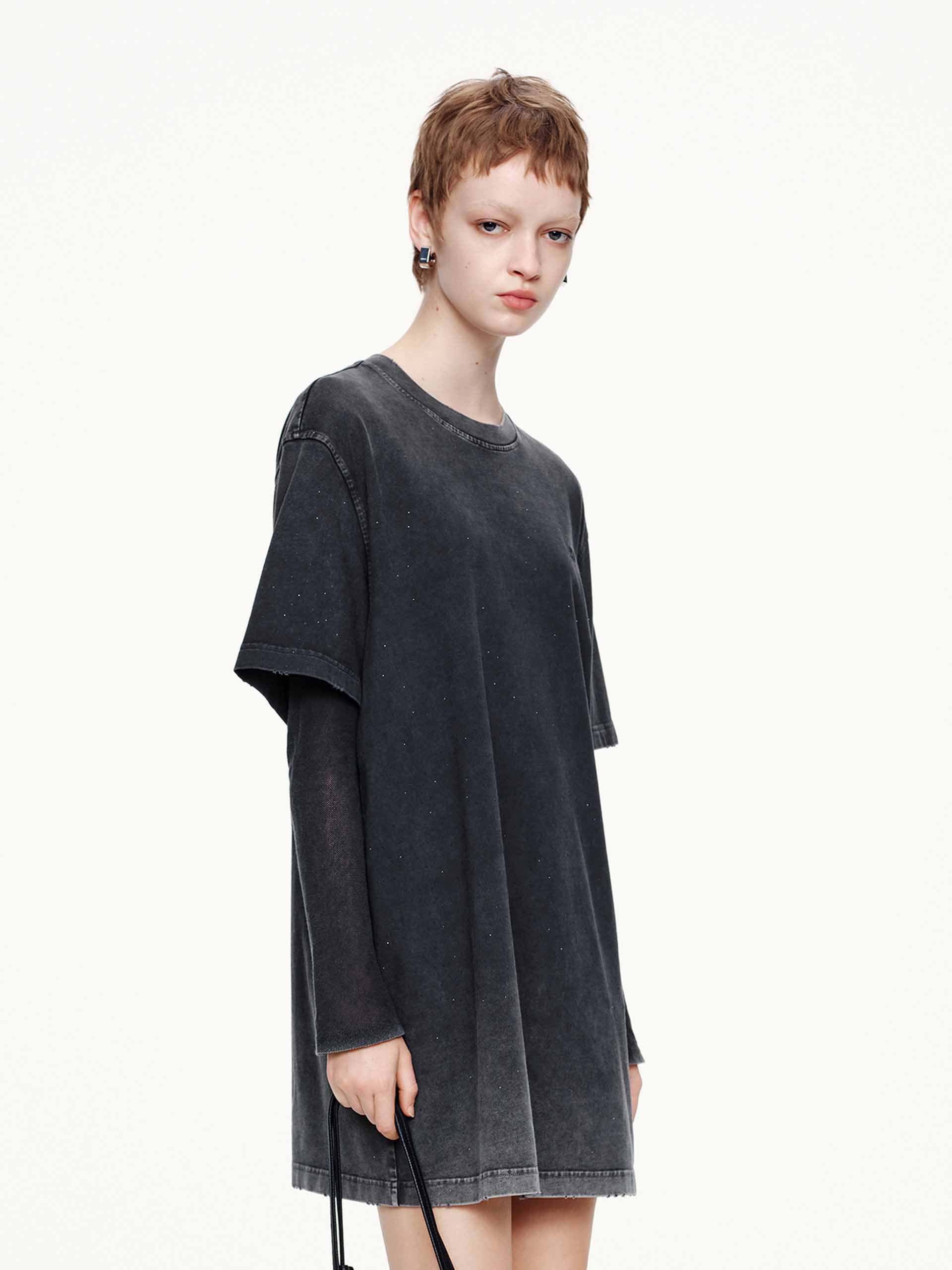 Hotfix Rhinestone T-shirt Dress - Image 14
