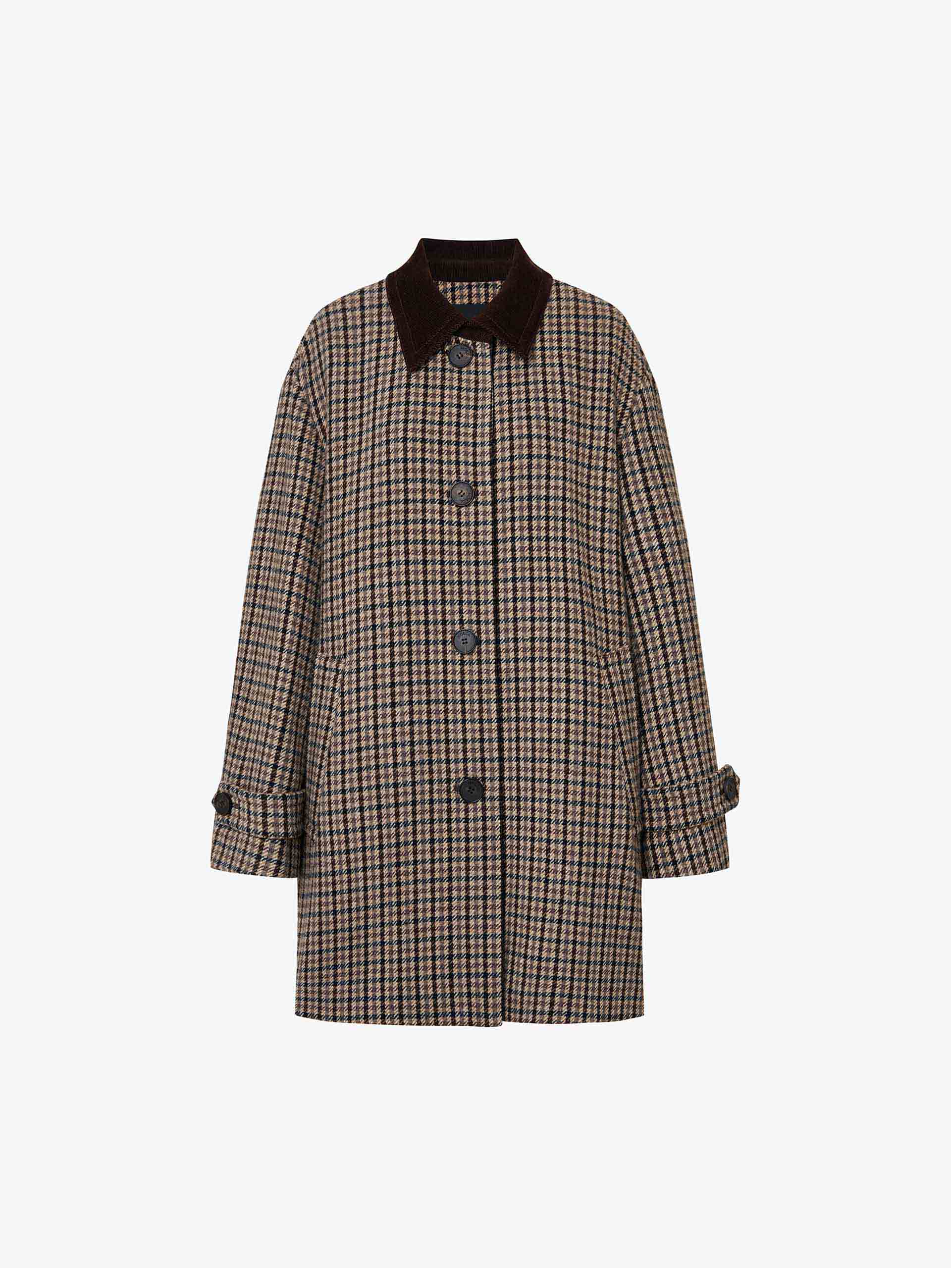 Houndstooth Wool Midi Coat - Image 5