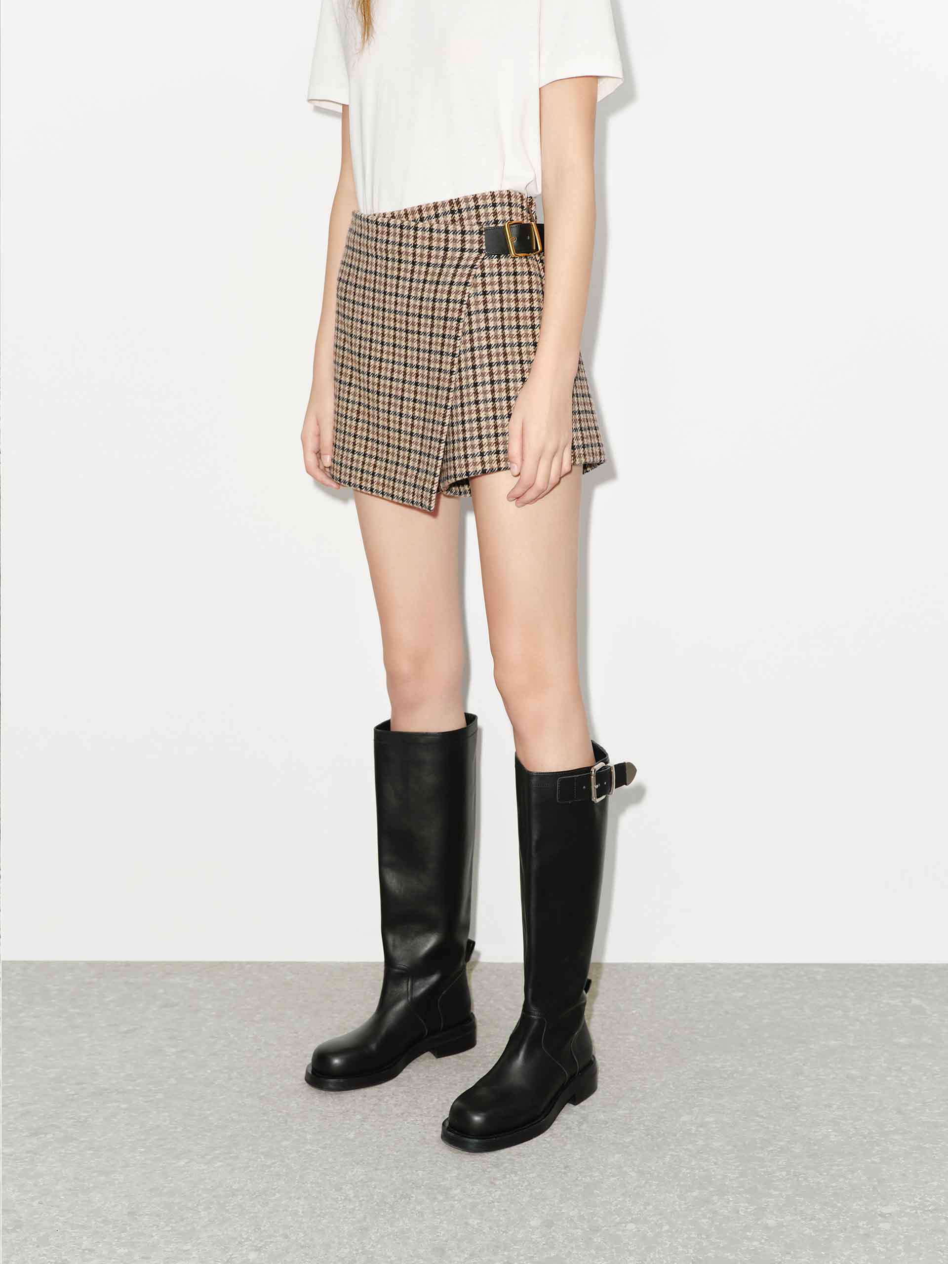Houndstooth Wool Skort - Image 7
