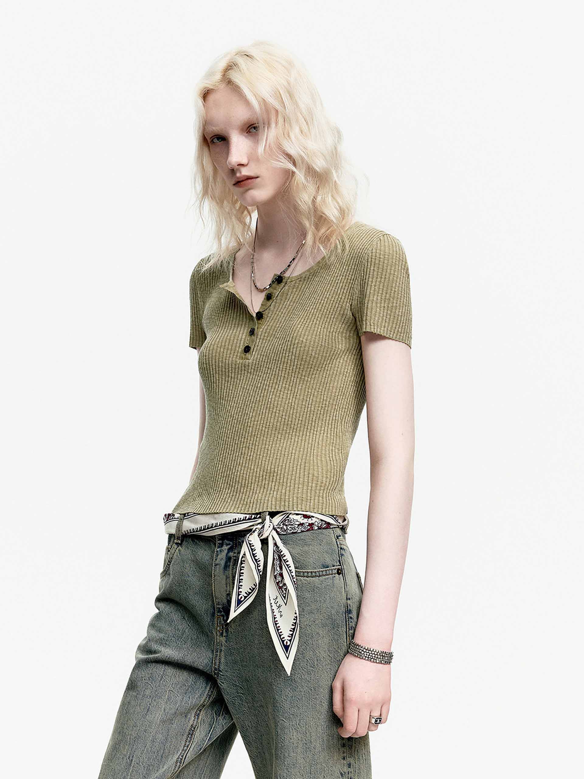 Include Linen Ribbed Knit Top - Image 6