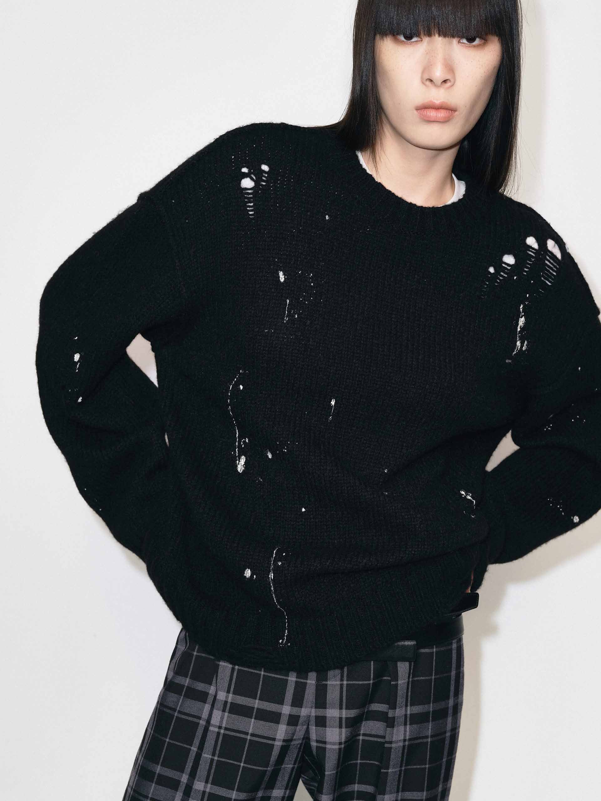 Ink Splashed Ripped Sweater - Image 7