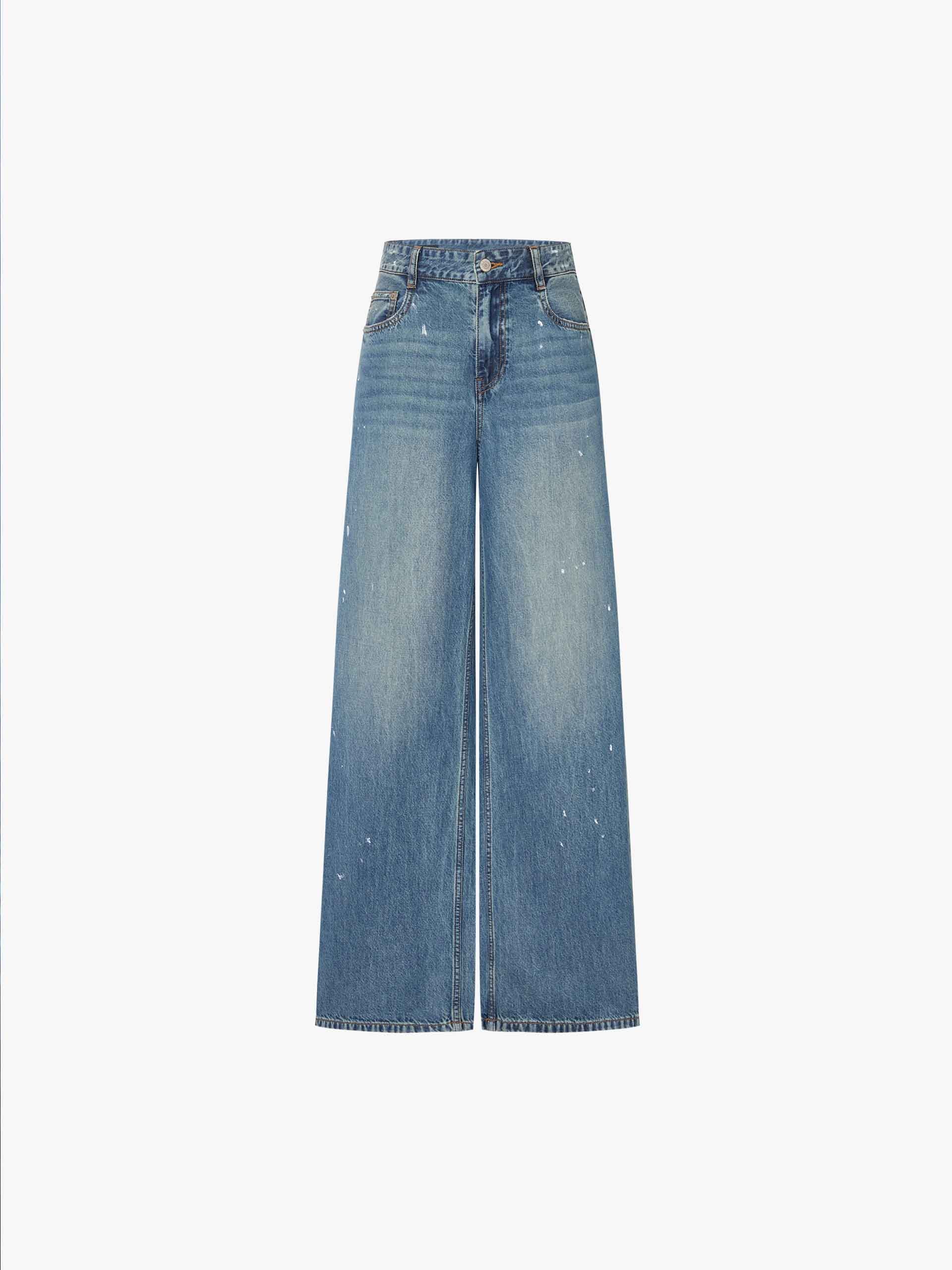 Ink-splashed Straight Jeans - Image 5