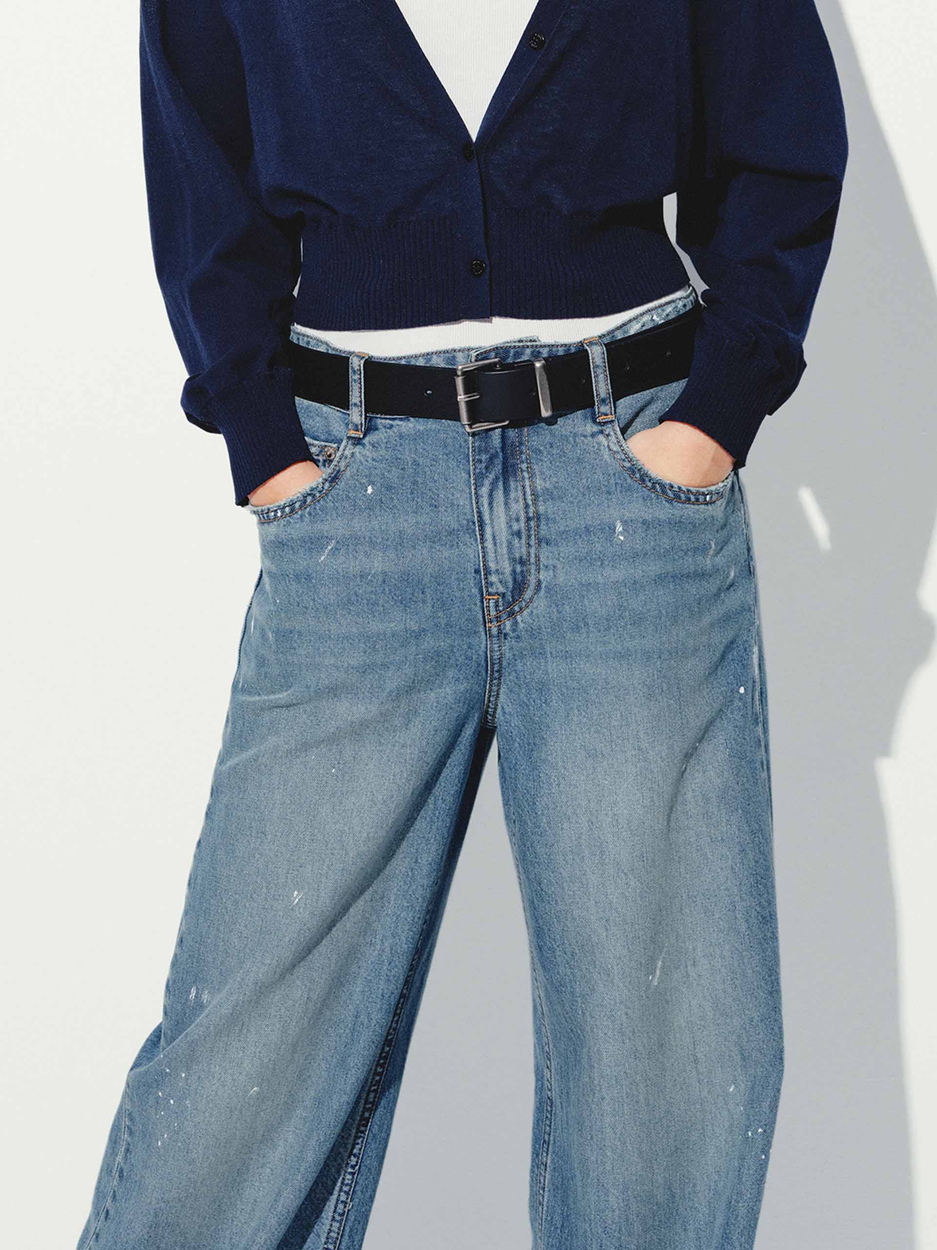 Ink-splashed Straight Jeans - Image 7